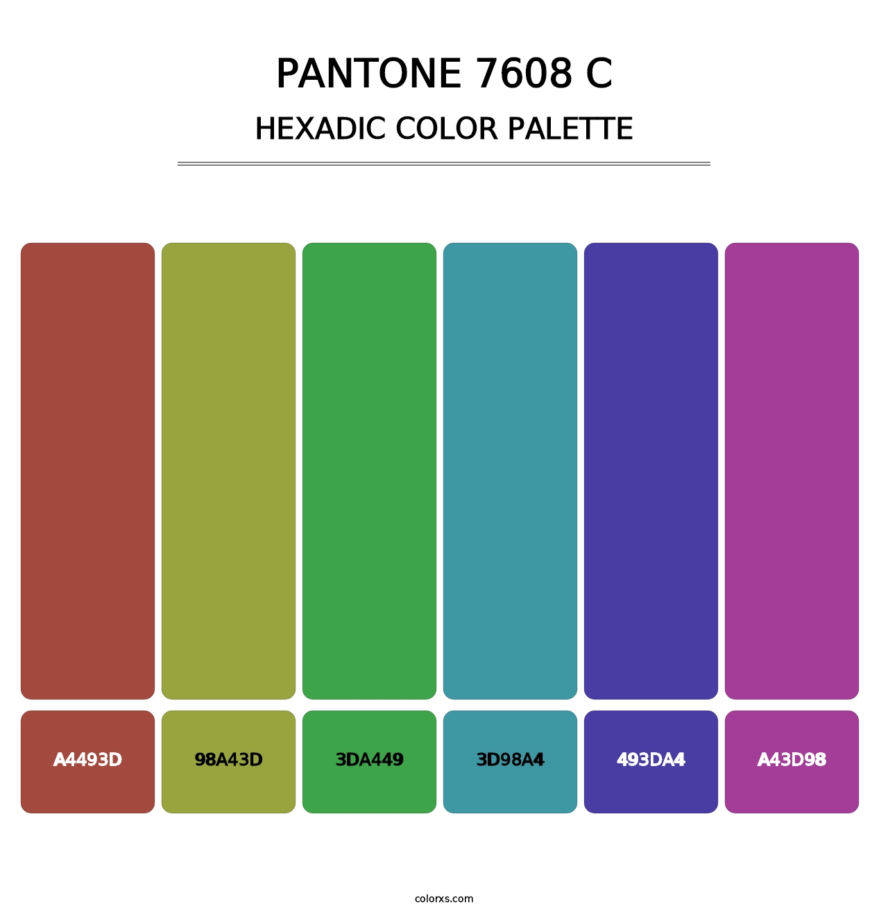 PANTONE 7608 C - Hexadic Color Palette