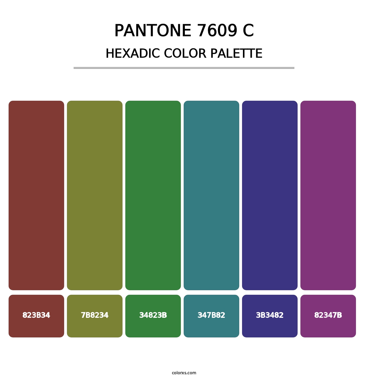 PANTONE 7609 C - Hexadic Color Palette