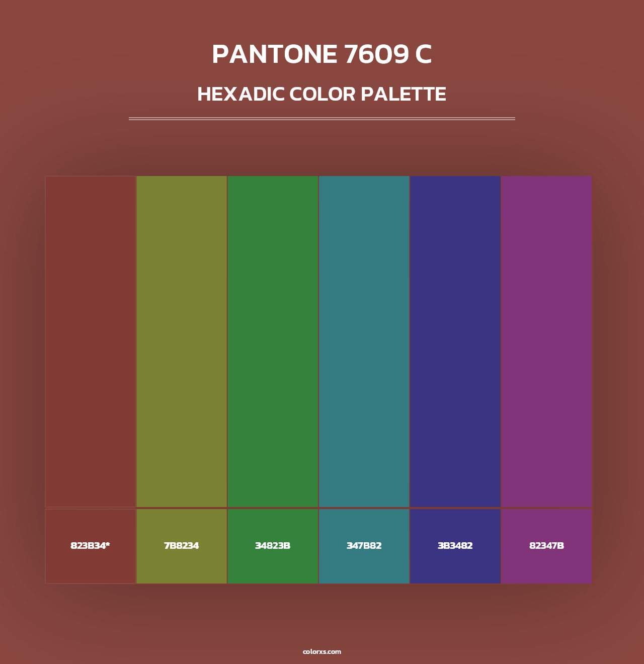 PANTONE 7609 C - Hexadic Color Palette