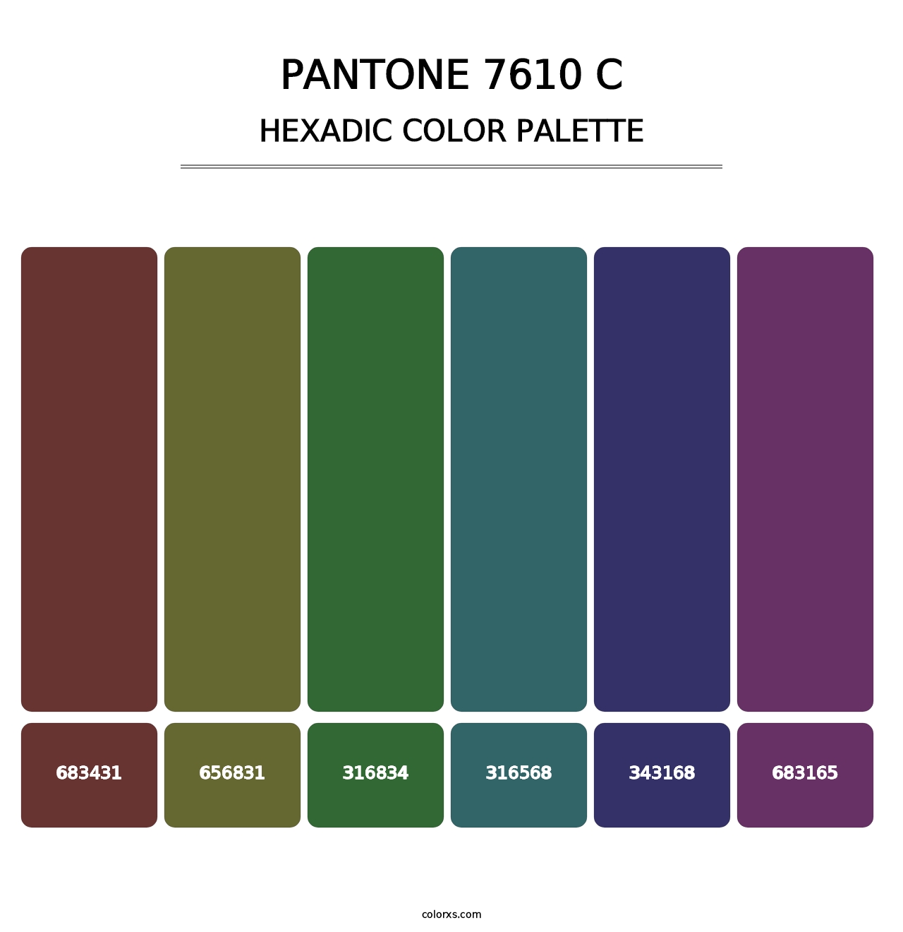 PANTONE 7610 C - Hexadic Color Palette