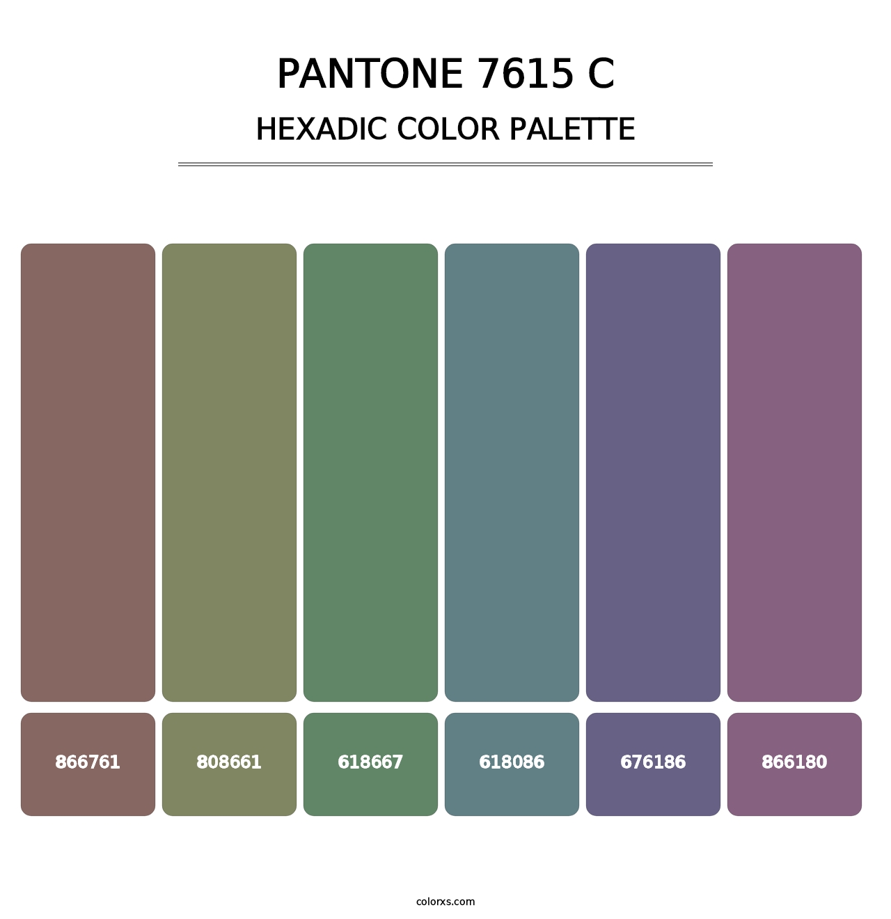 PANTONE 7615 C - Hexadic Color Palette