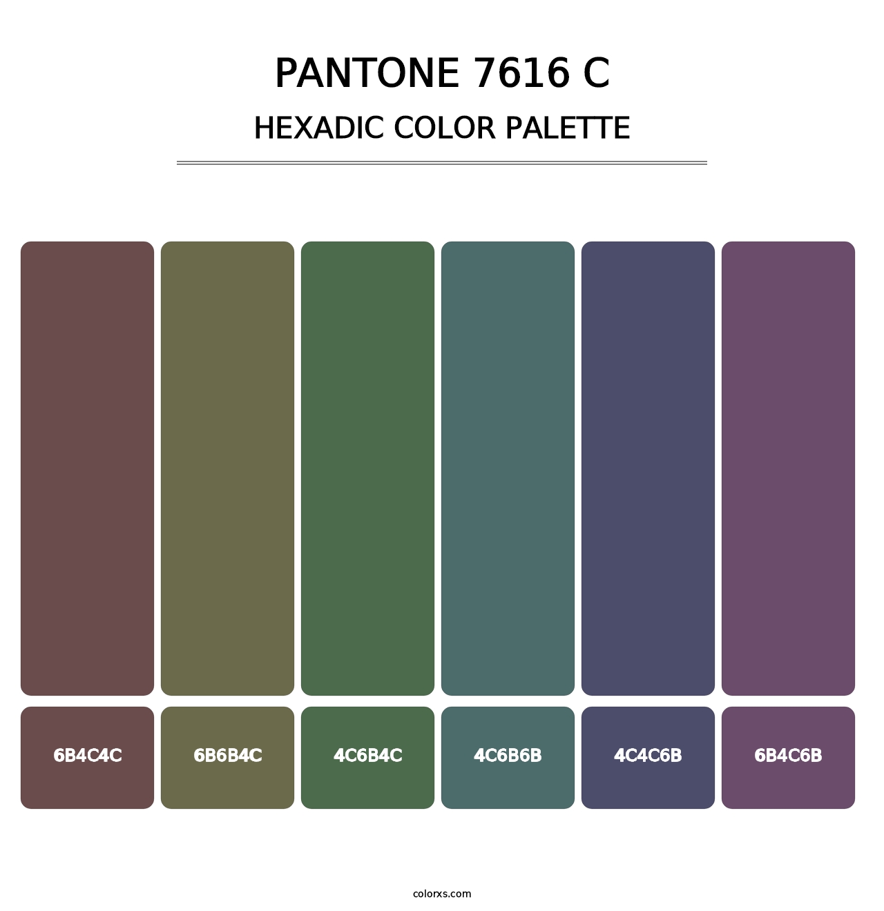 PANTONE 7616 C - Hexadic Color Palette