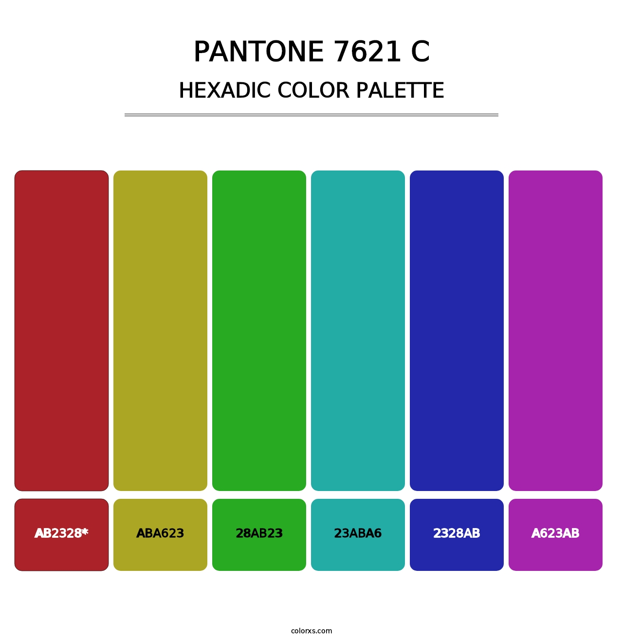 PANTONE 7621 C - Hexadic Color Palette