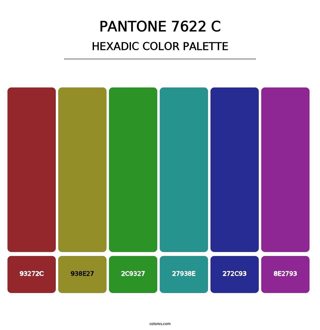PANTONE 7622 C - Hexadic Color Palette