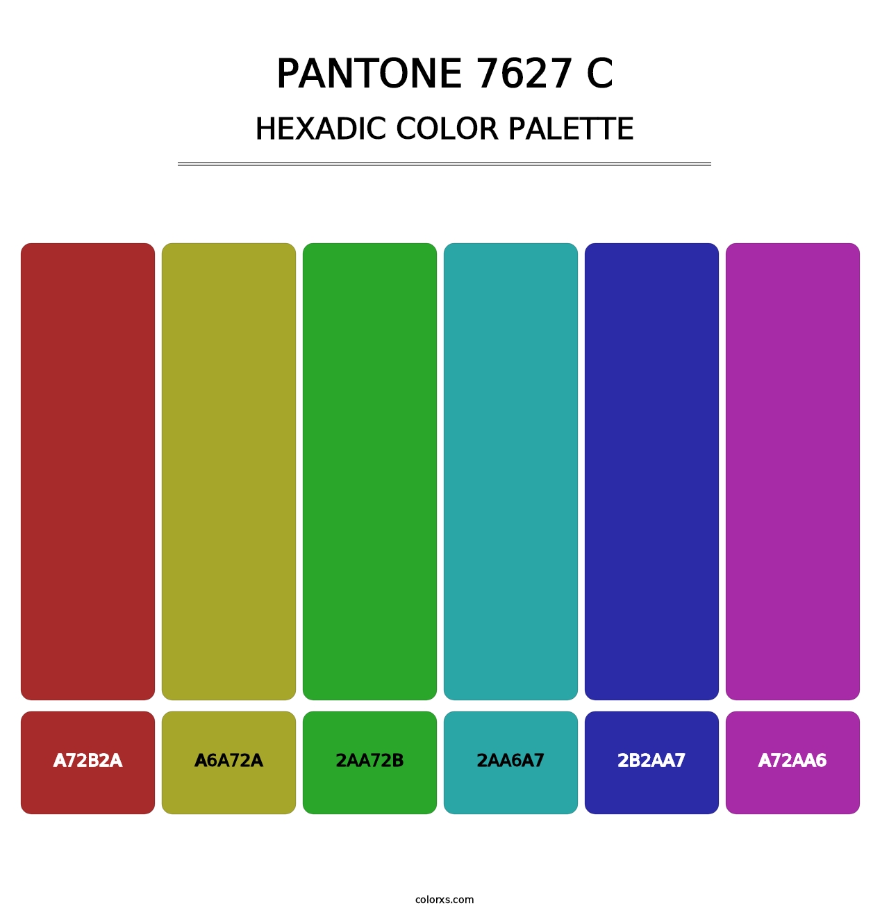 PANTONE 7627 C - Hexadic Color Palette