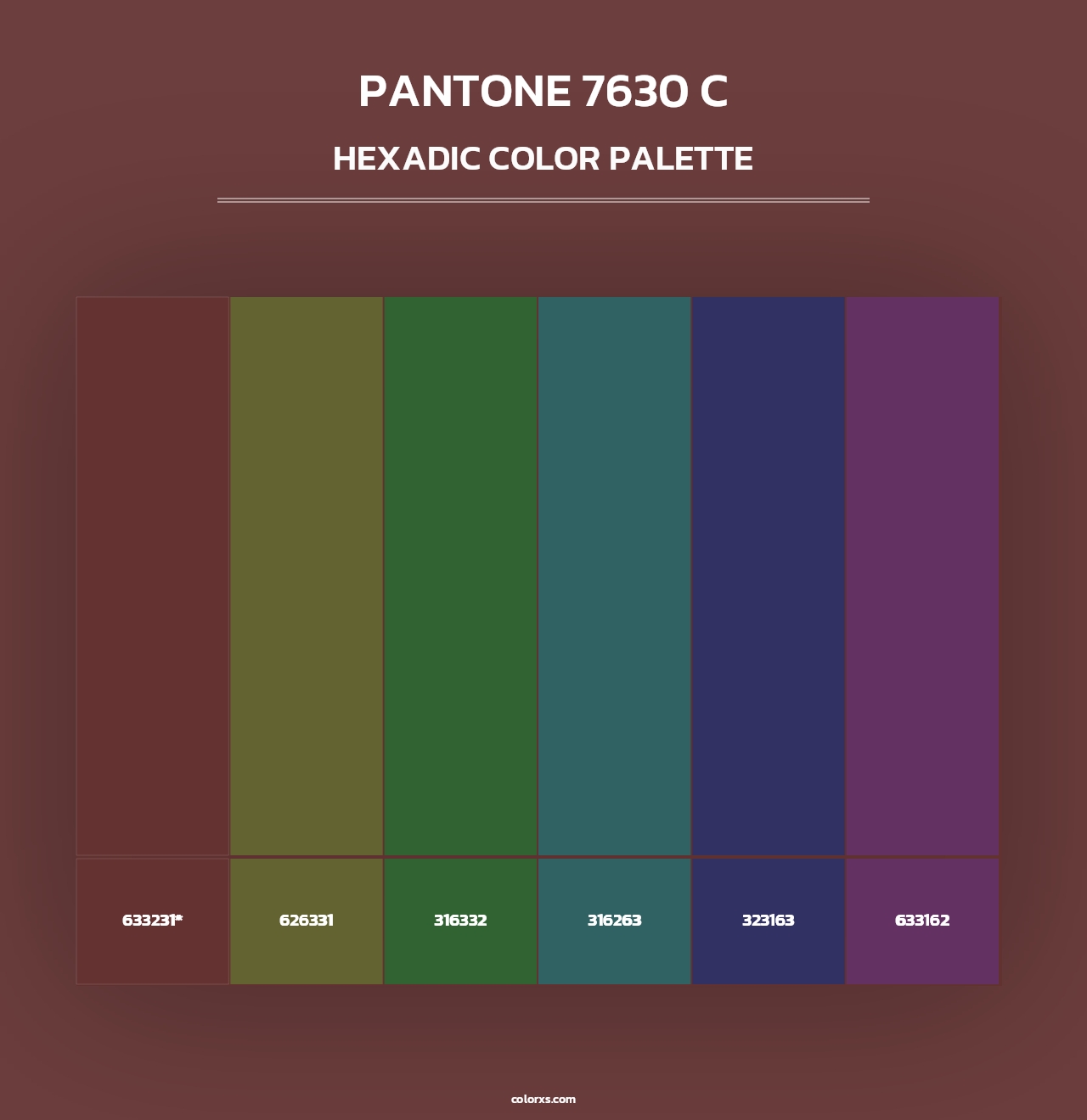 PANTONE 7630 C - Hexadic Color Palette