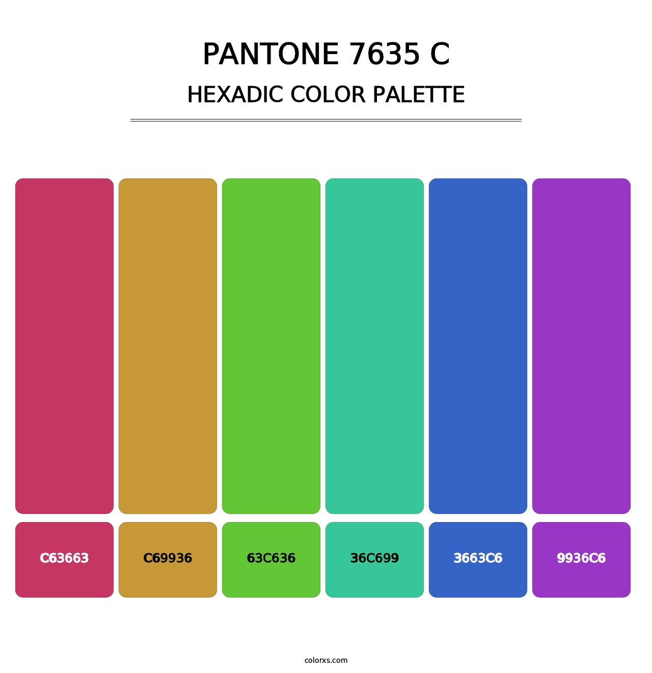 PANTONE 7635 C - Hexadic Color Palette