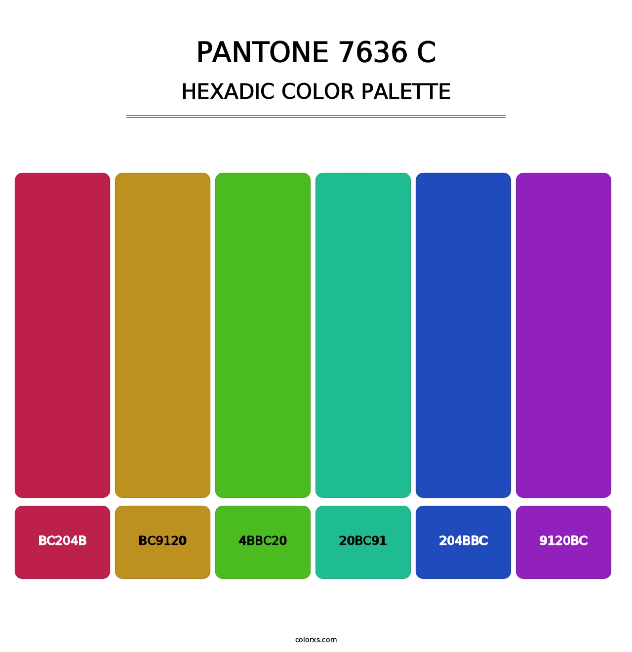 PANTONE 7636 C - Hexadic Color Palette