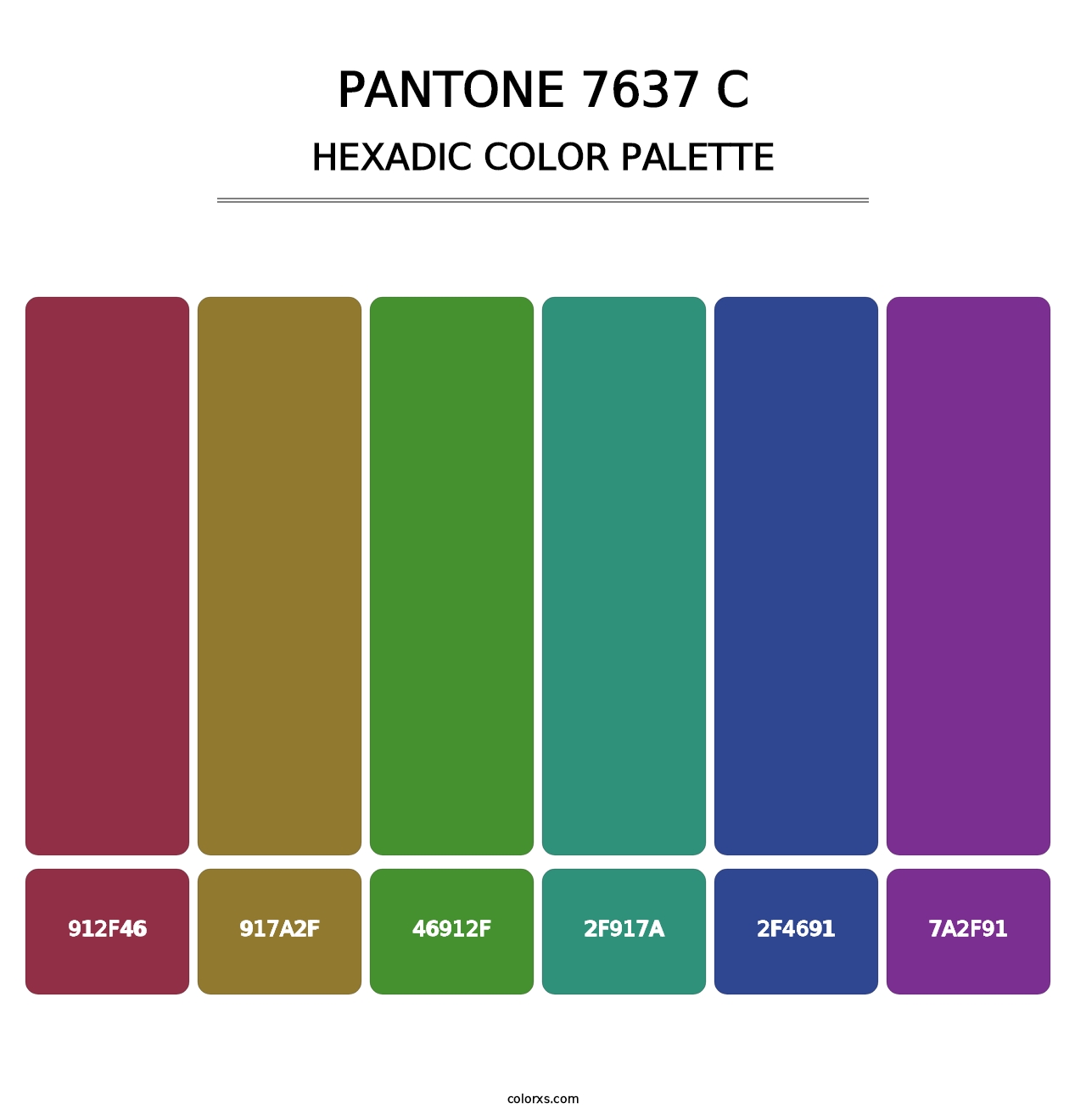 PANTONE 7637 C - Hexadic Color Palette