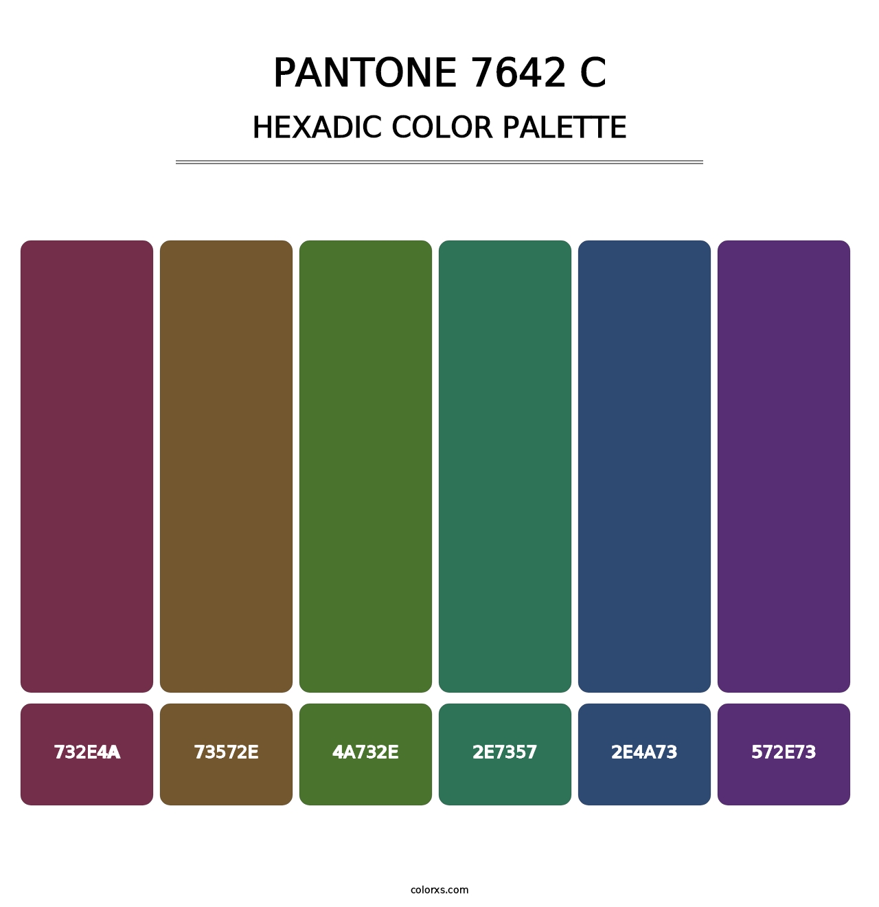 PANTONE 7642 C - Hexadic Color Palette