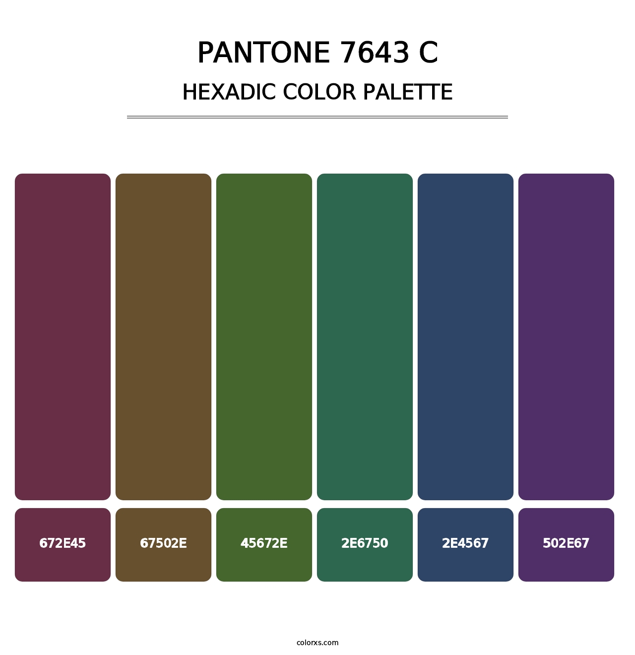 PANTONE 7643 C - Hexadic Color Palette