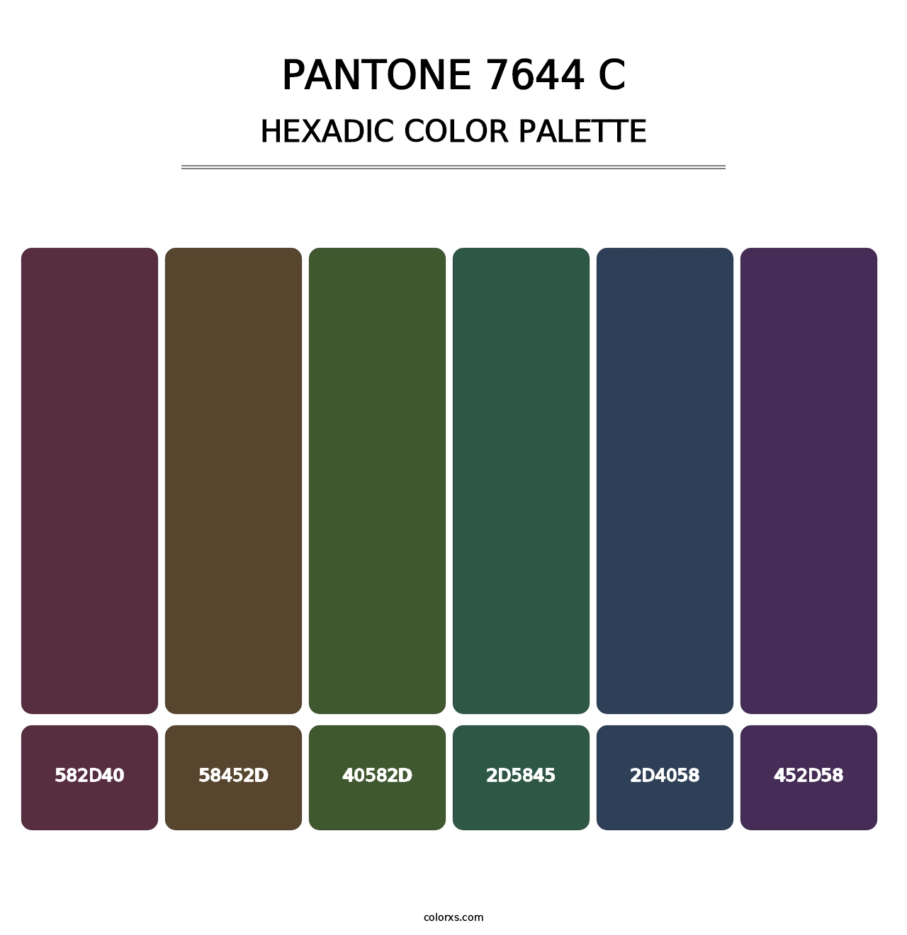 PANTONE 7644 C - Hexadic Color Palette