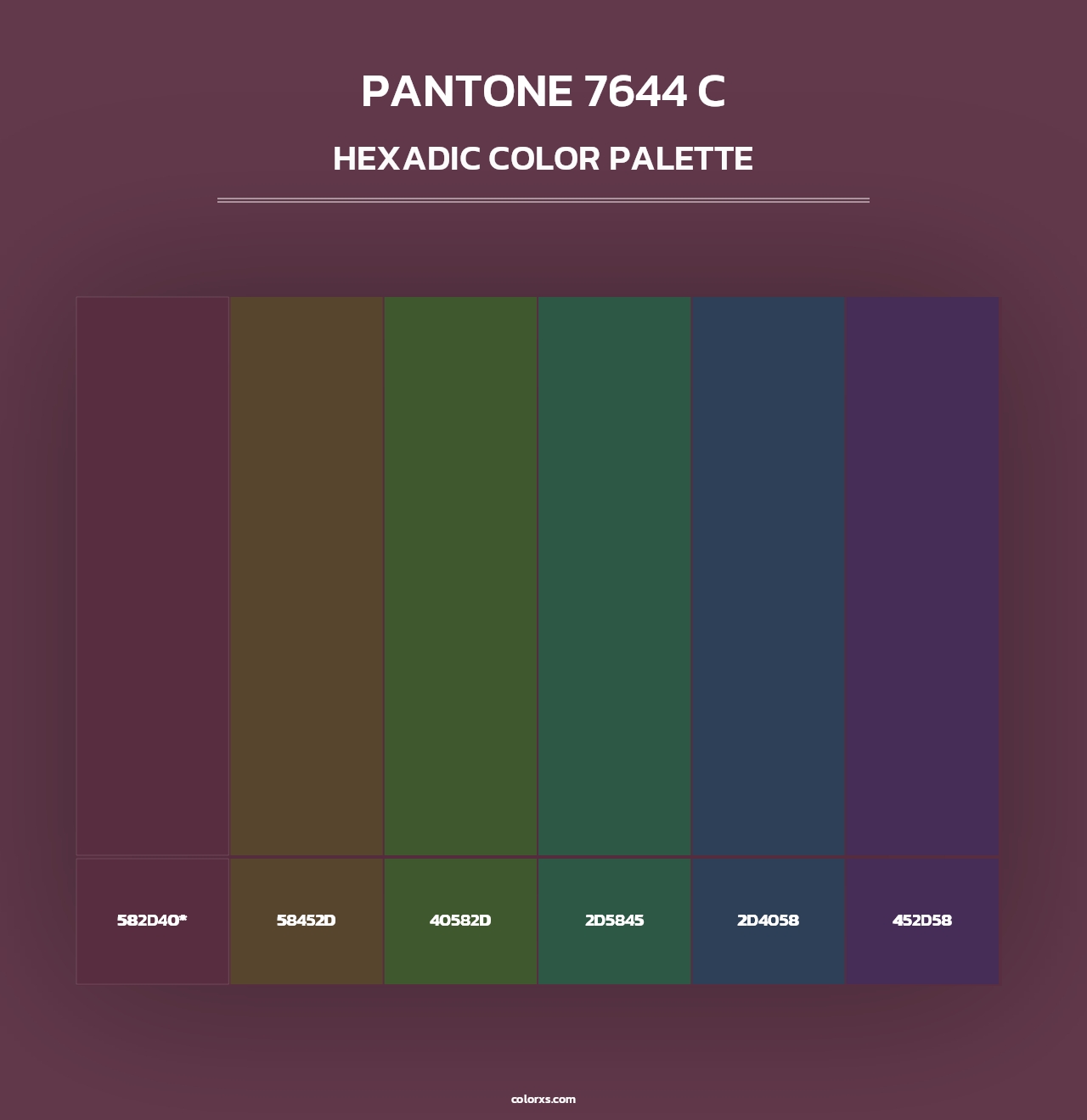 PANTONE 7644 C - Hexadic Color Palette