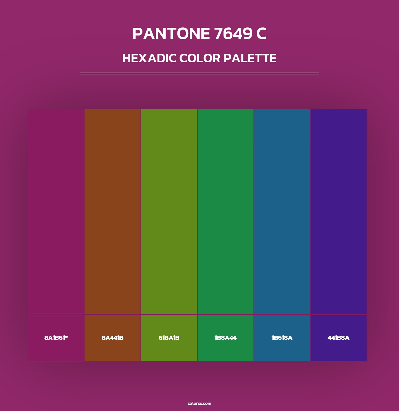 PANTONE 7649 C - Hexadic Color Palette
