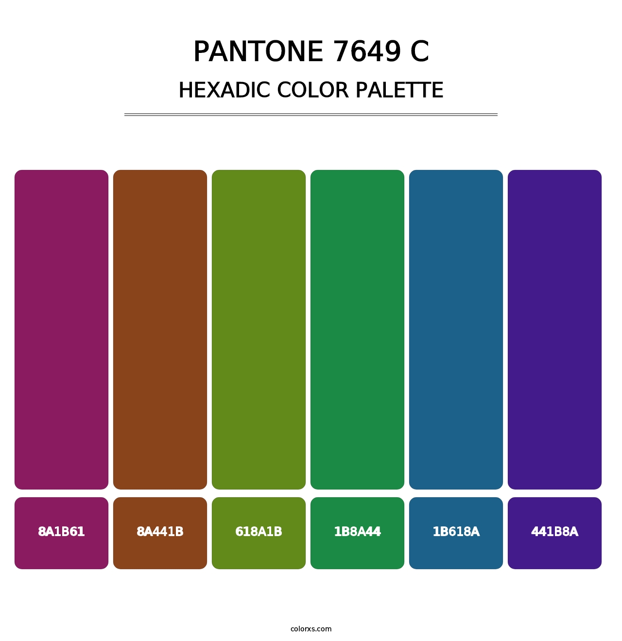 PANTONE 7649 C - Hexadic Color Palette
