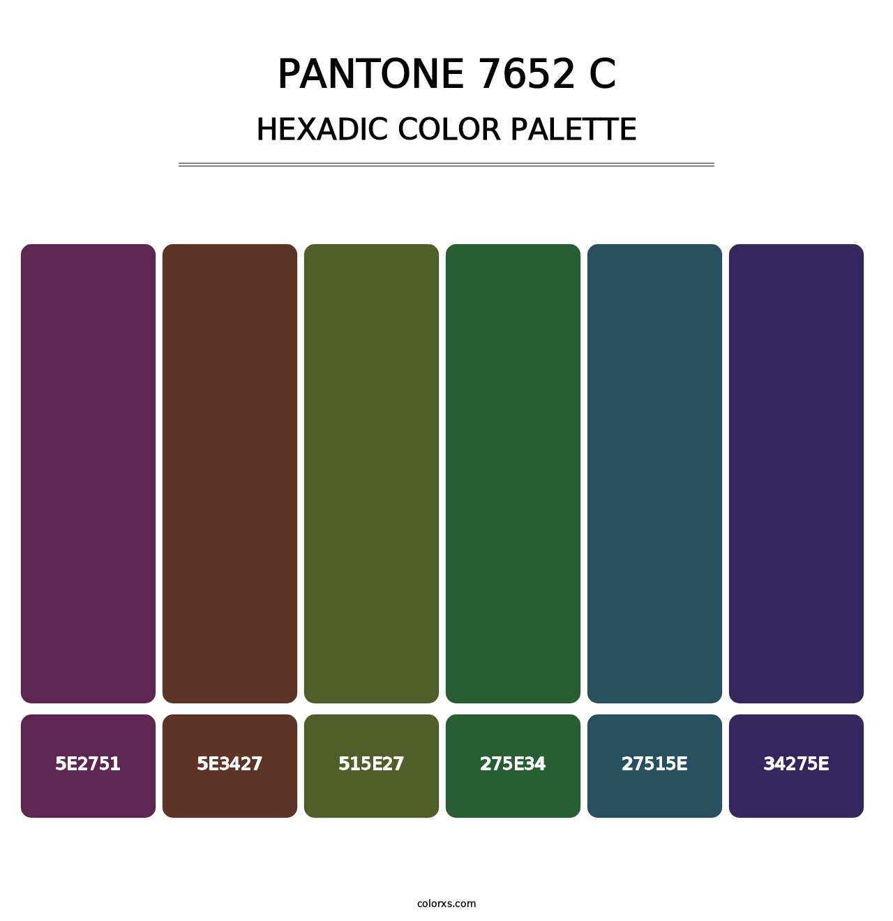 PANTONE 7652 C - Hexadic Color Palette
