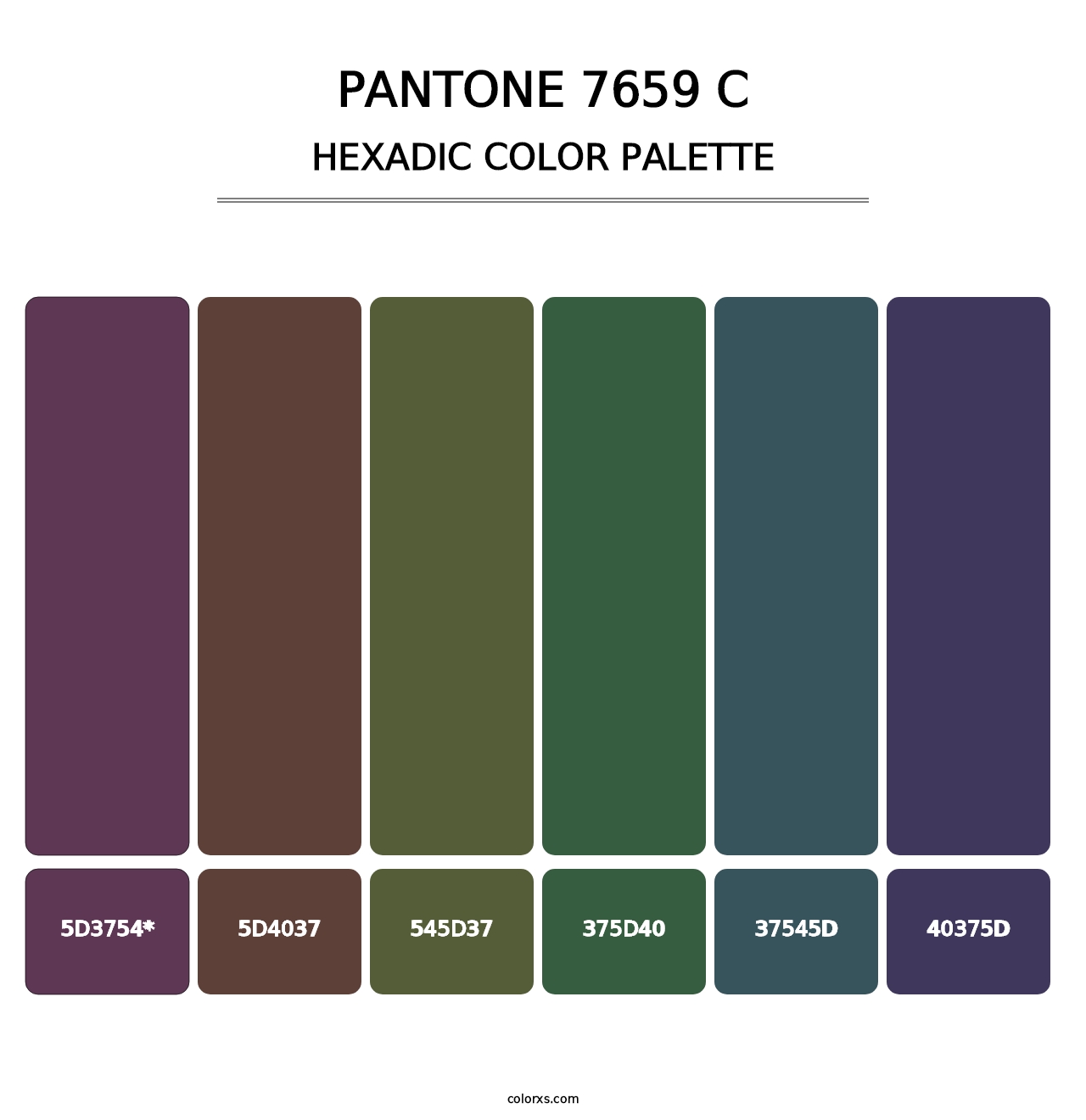 PANTONE 7659 C - Hexadic Color Palette