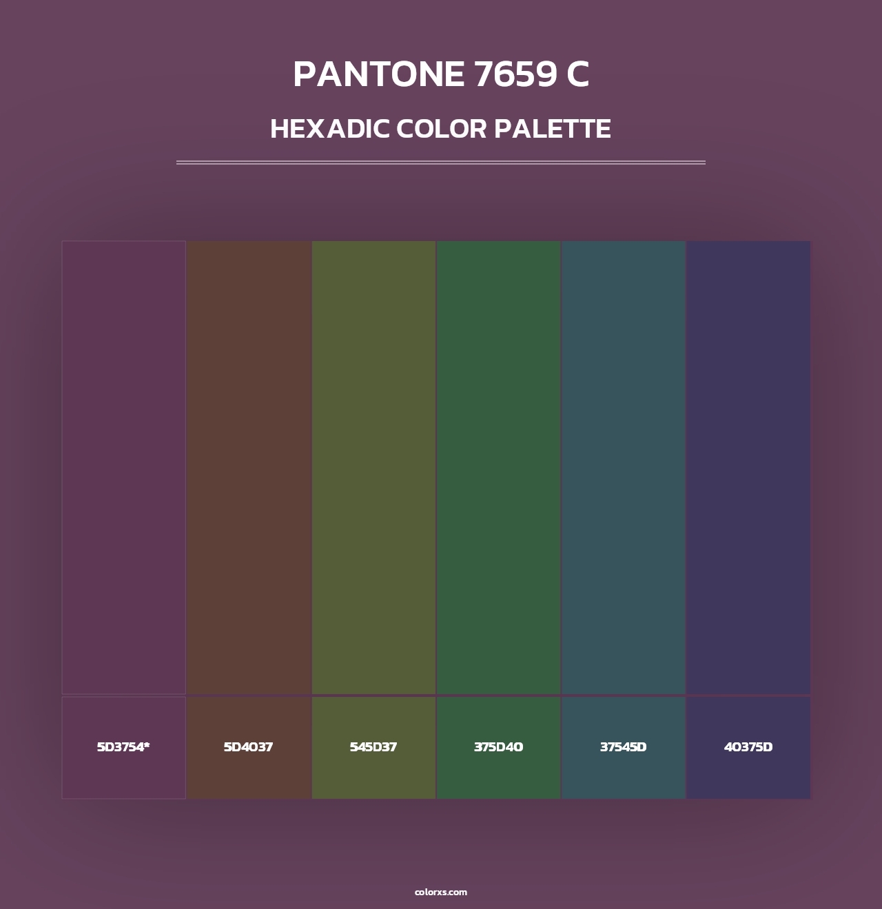 PANTONE 7659 C - Hexadic Color Palette