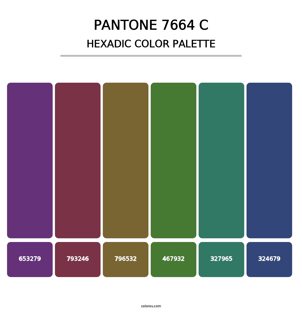 PANTONE 7664 C - Hexadic Color Palette