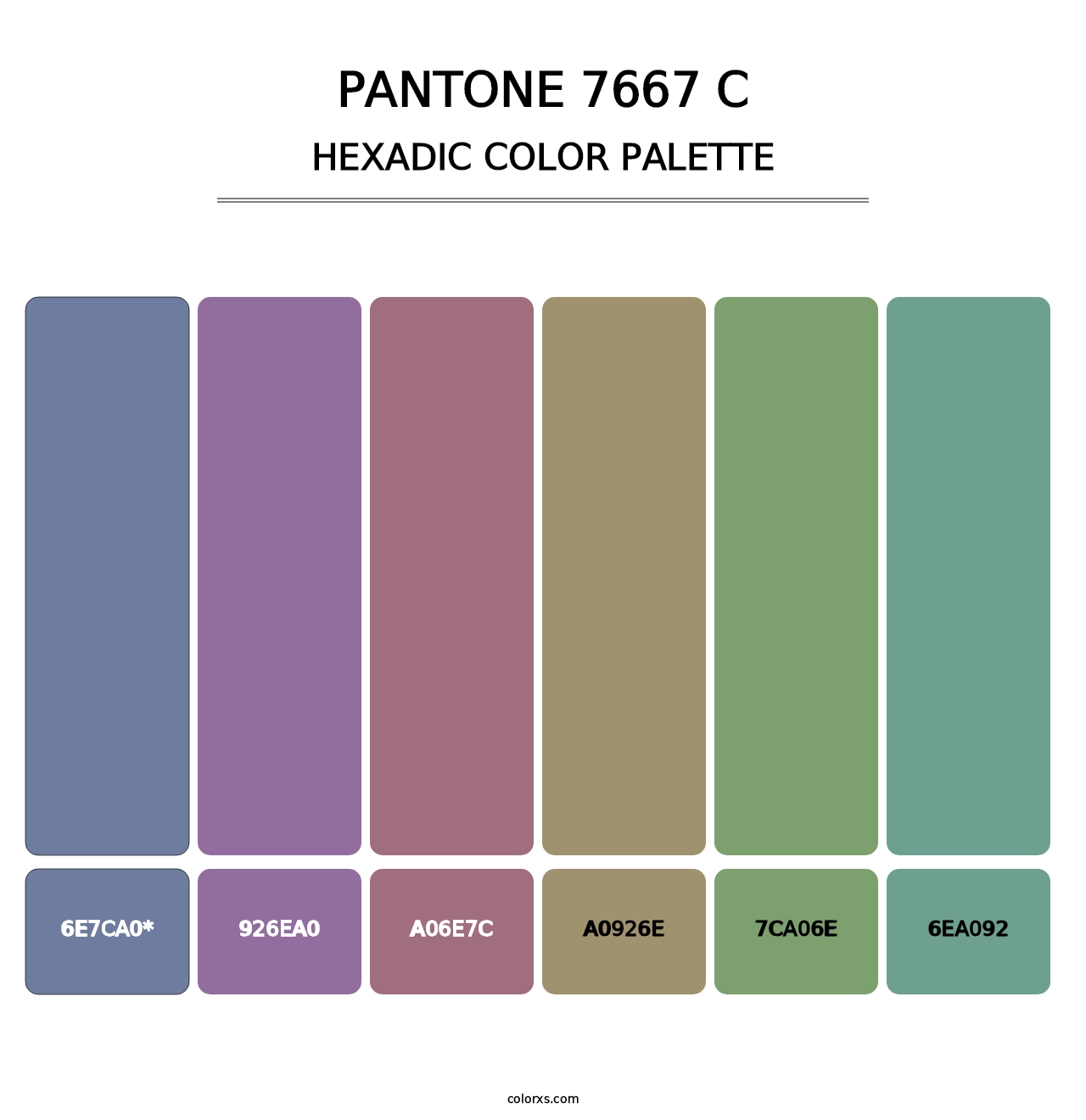 PANTONE 7667 C - Hexadic Color Palette