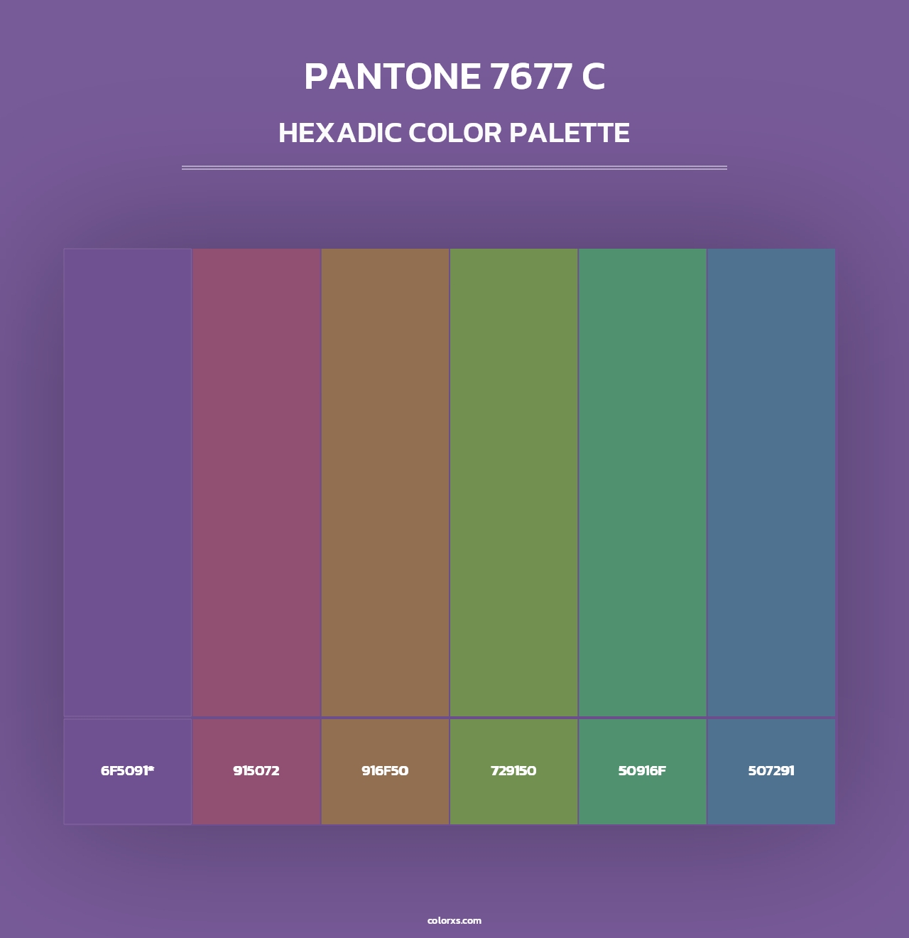 PANTONE 7677 C - Hexadic Color Palette
