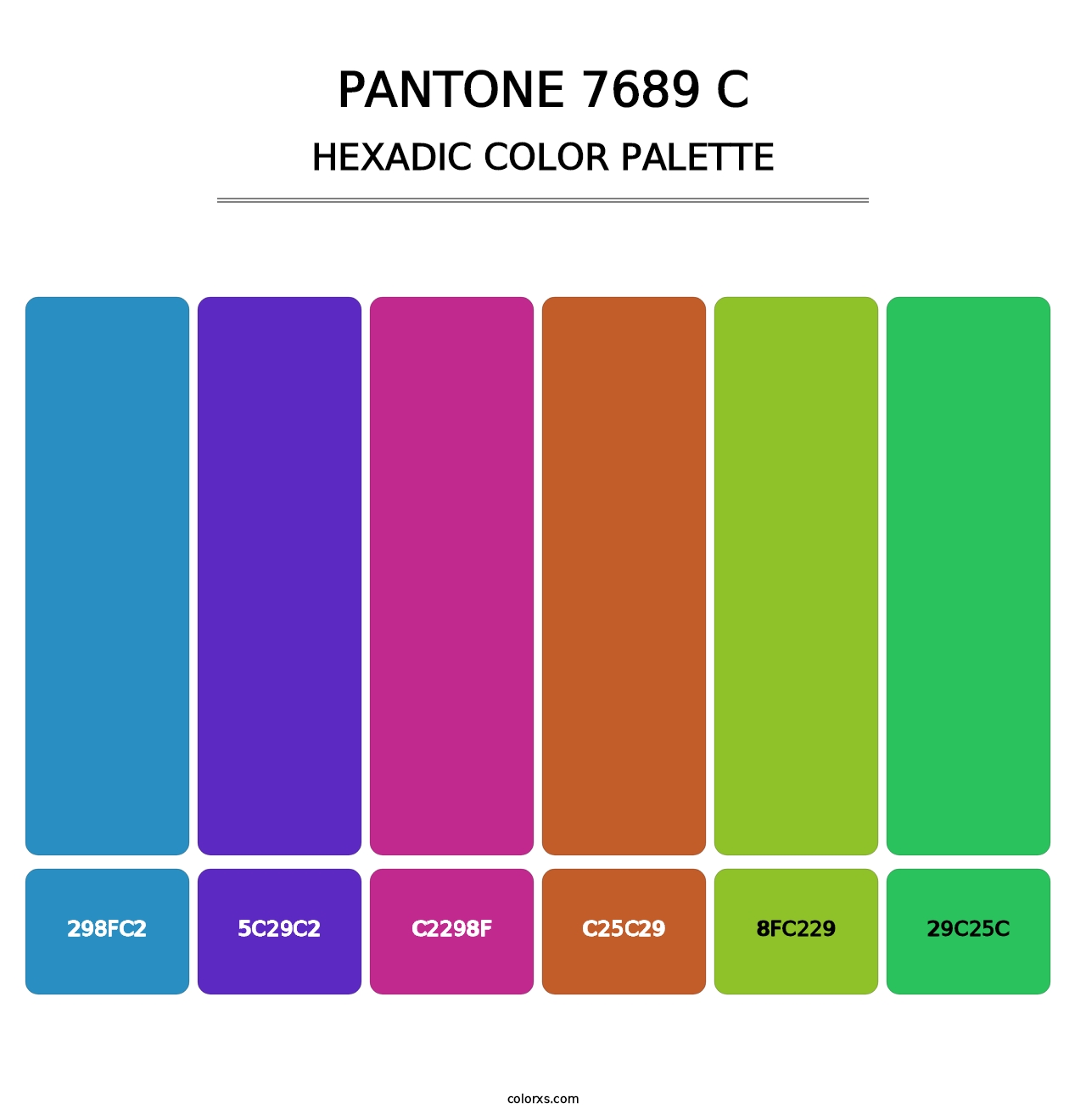 PANTONE 7689 C - Hexadic Color Palette