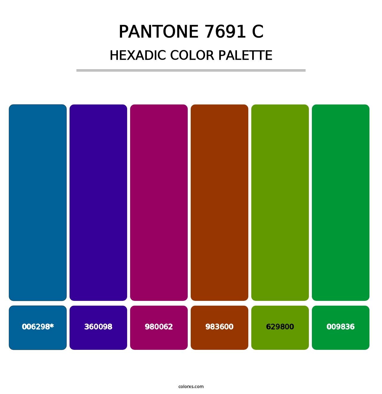 PANTONE 7691 C - Hexadic Color Palette