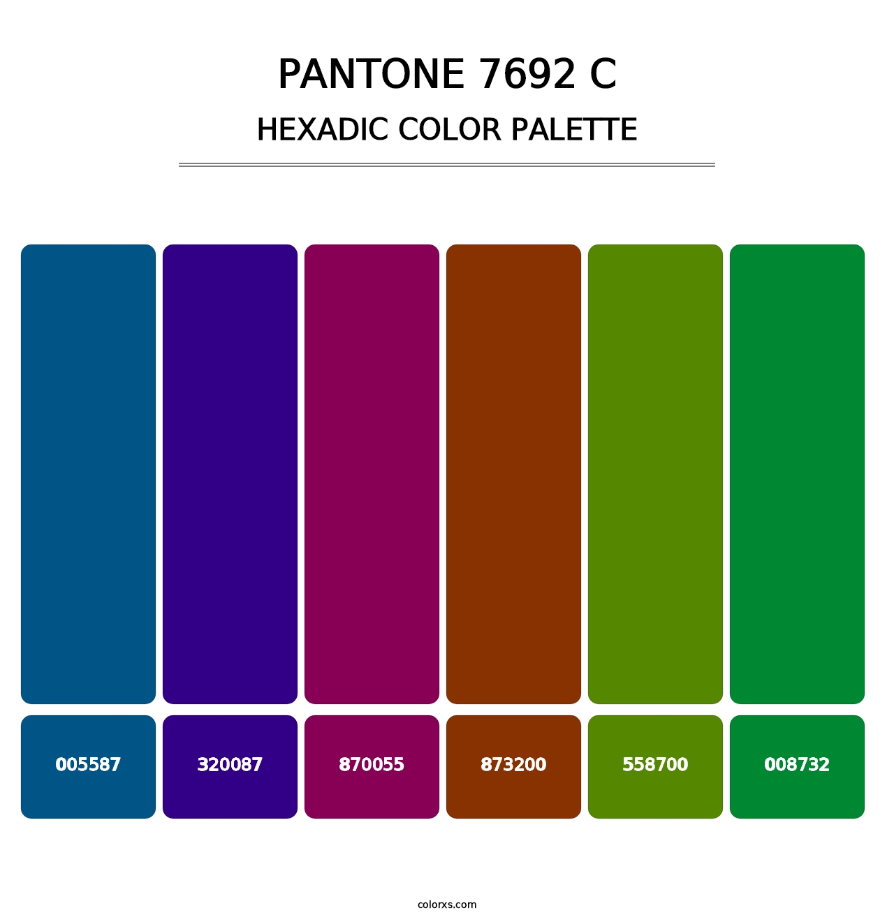 PANTONE 7692 C - Hexadic Color Palette