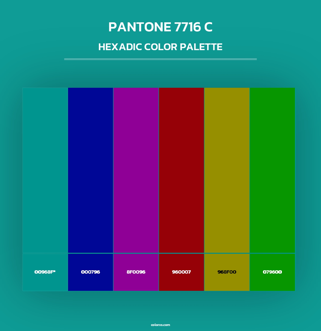 PANTONE 7716 C - Hexadic Color Palette