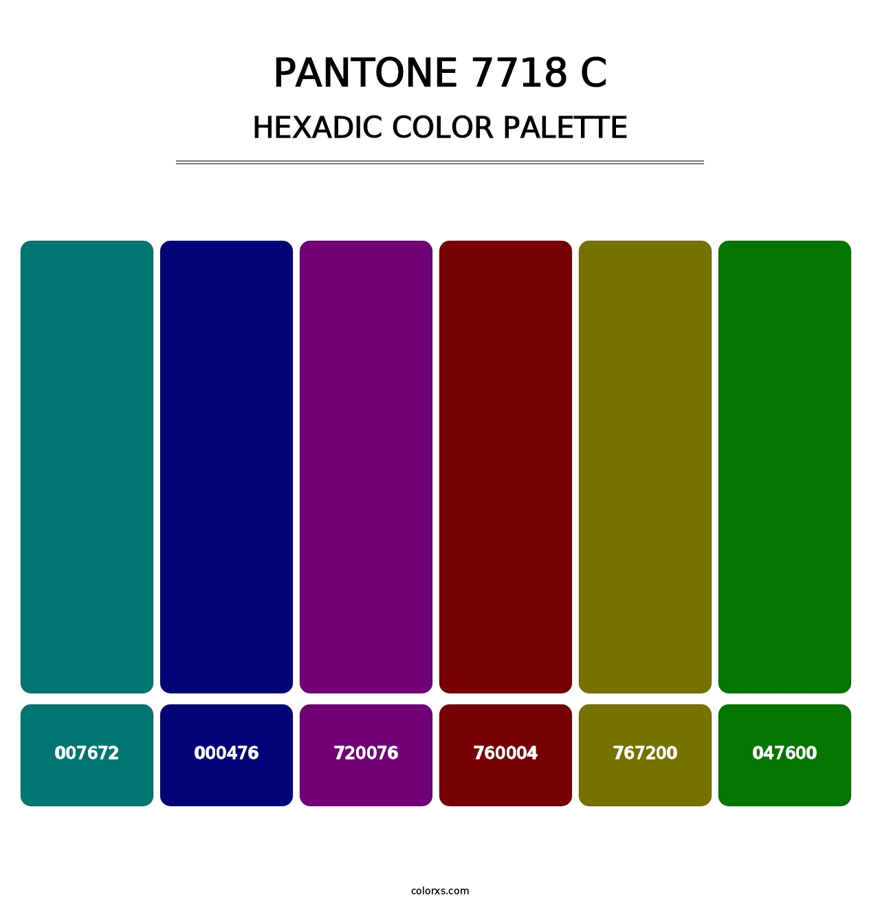 PANTONE 7718 C - Hexadic Color Palette