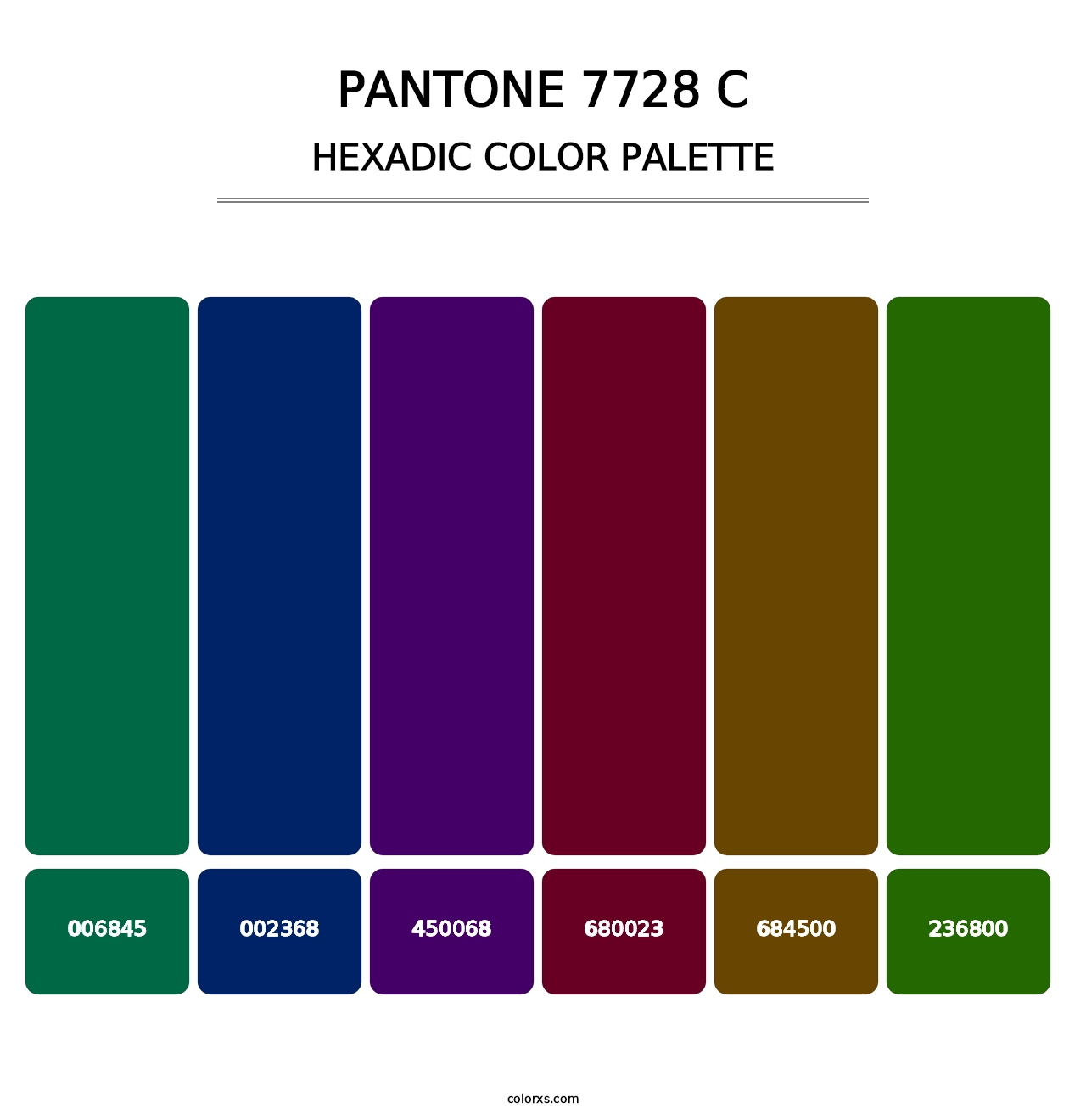 PANTONE 7728 C - Hexadic Color Palette