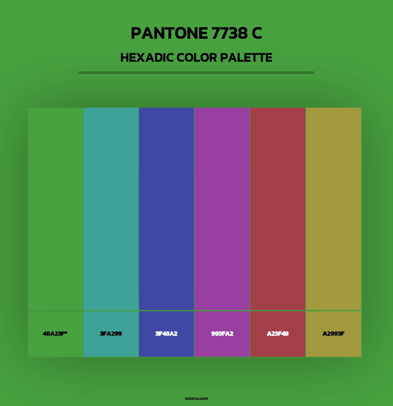 PANTONE 7738 C - Hexadic Color Palette