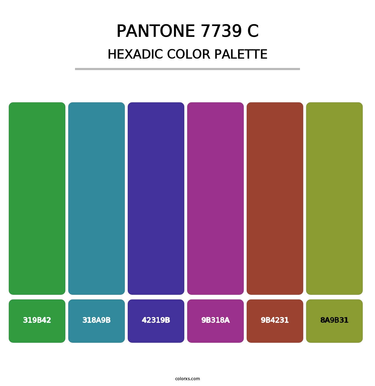 PANTONE 7739 C - Hexadic Color Palette