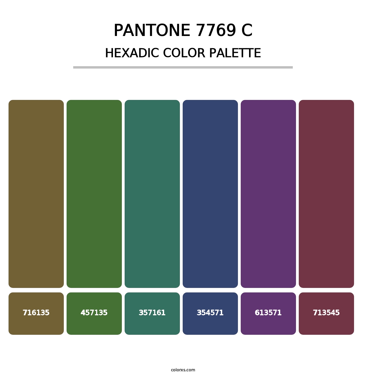 PANTONE 7769 C - Hexadic Color Palette