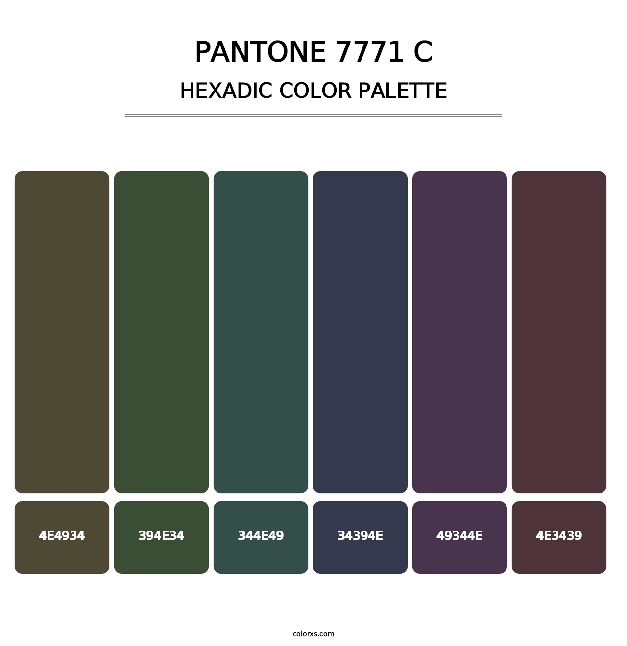 PANTONE 7771 C - Hexadic Color Palette
