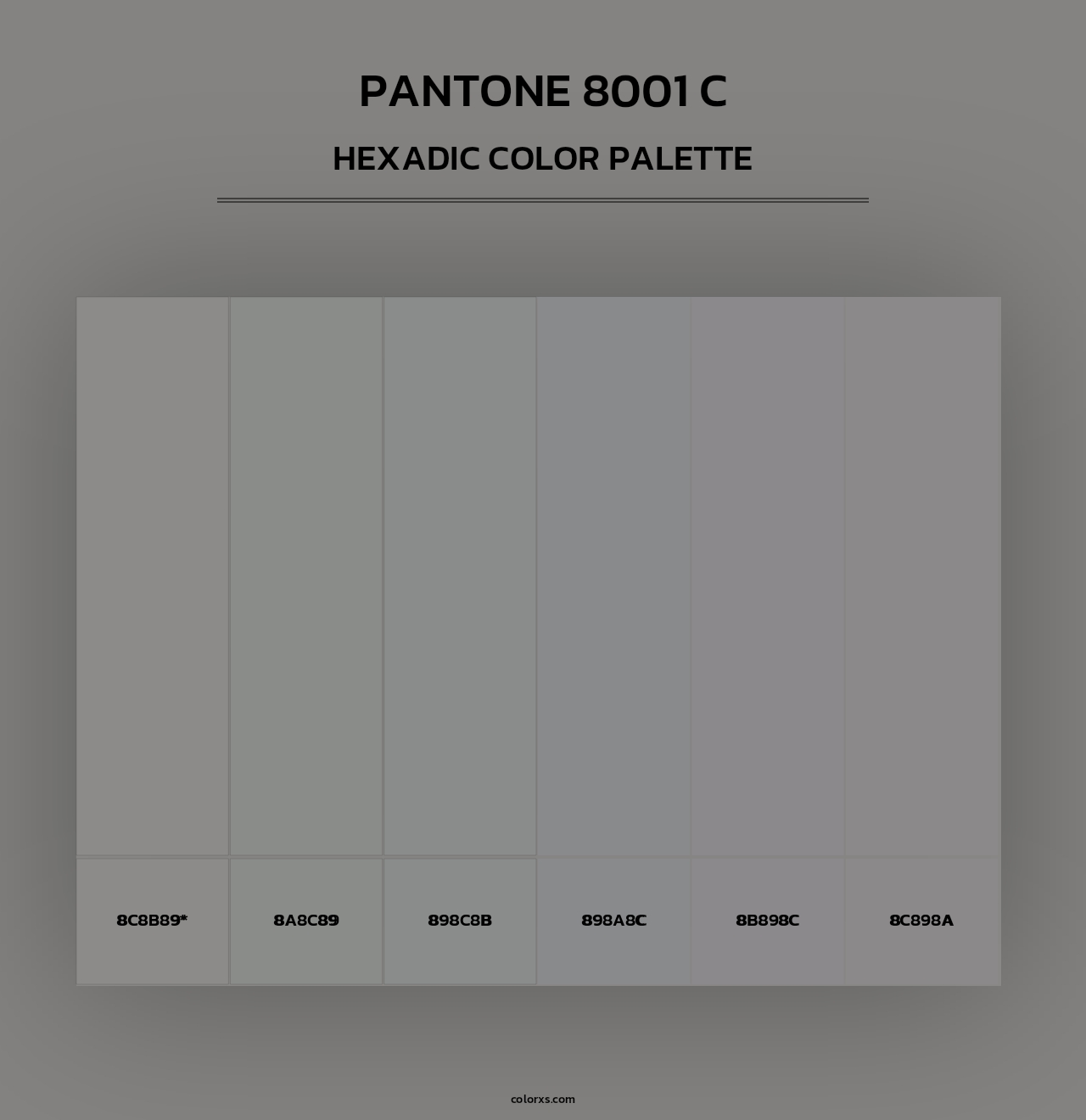 PANTONE 8001 C - Hexadic Color Palette