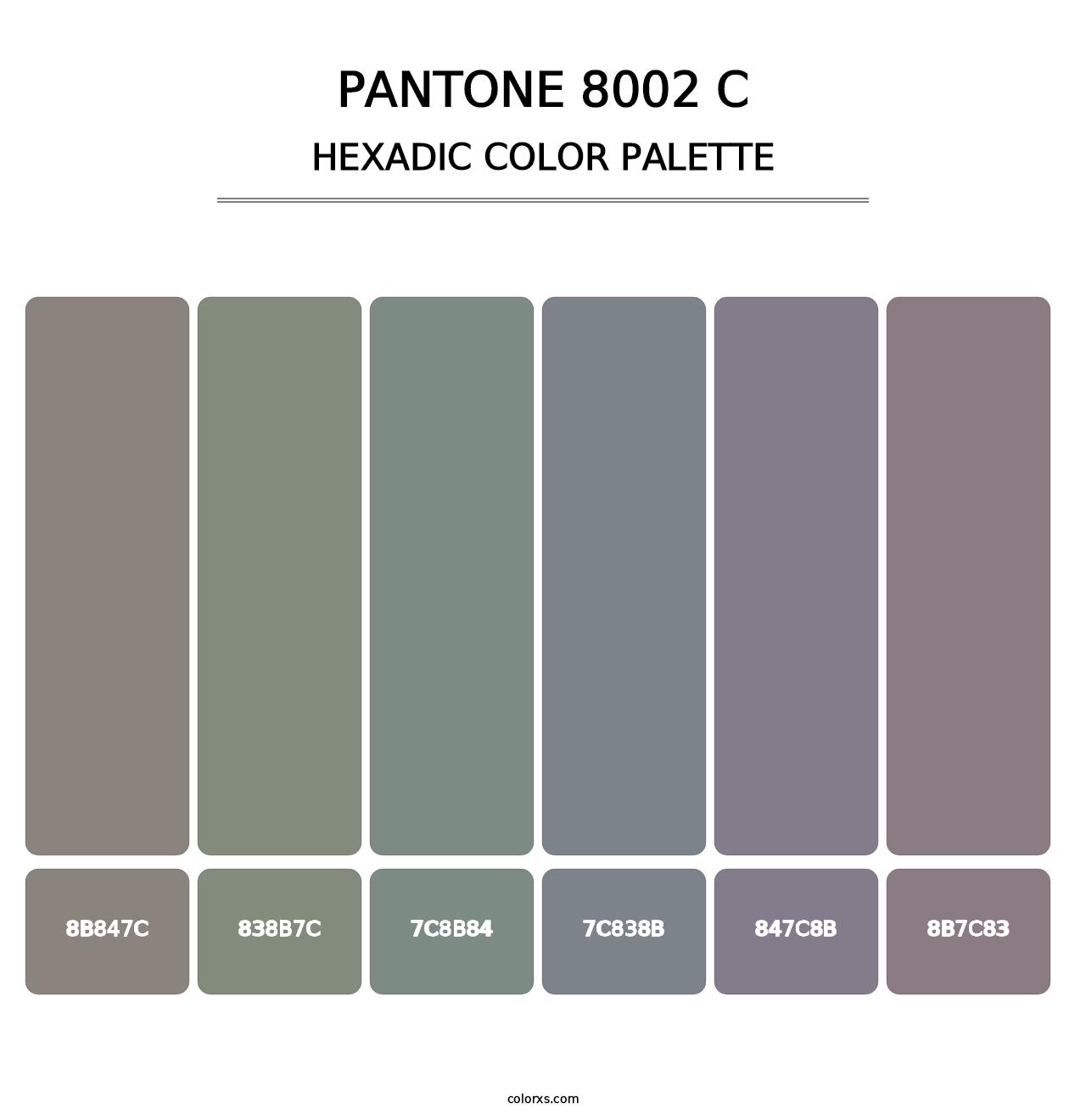 PANTONE 8002 C - Hexadic Color Palette