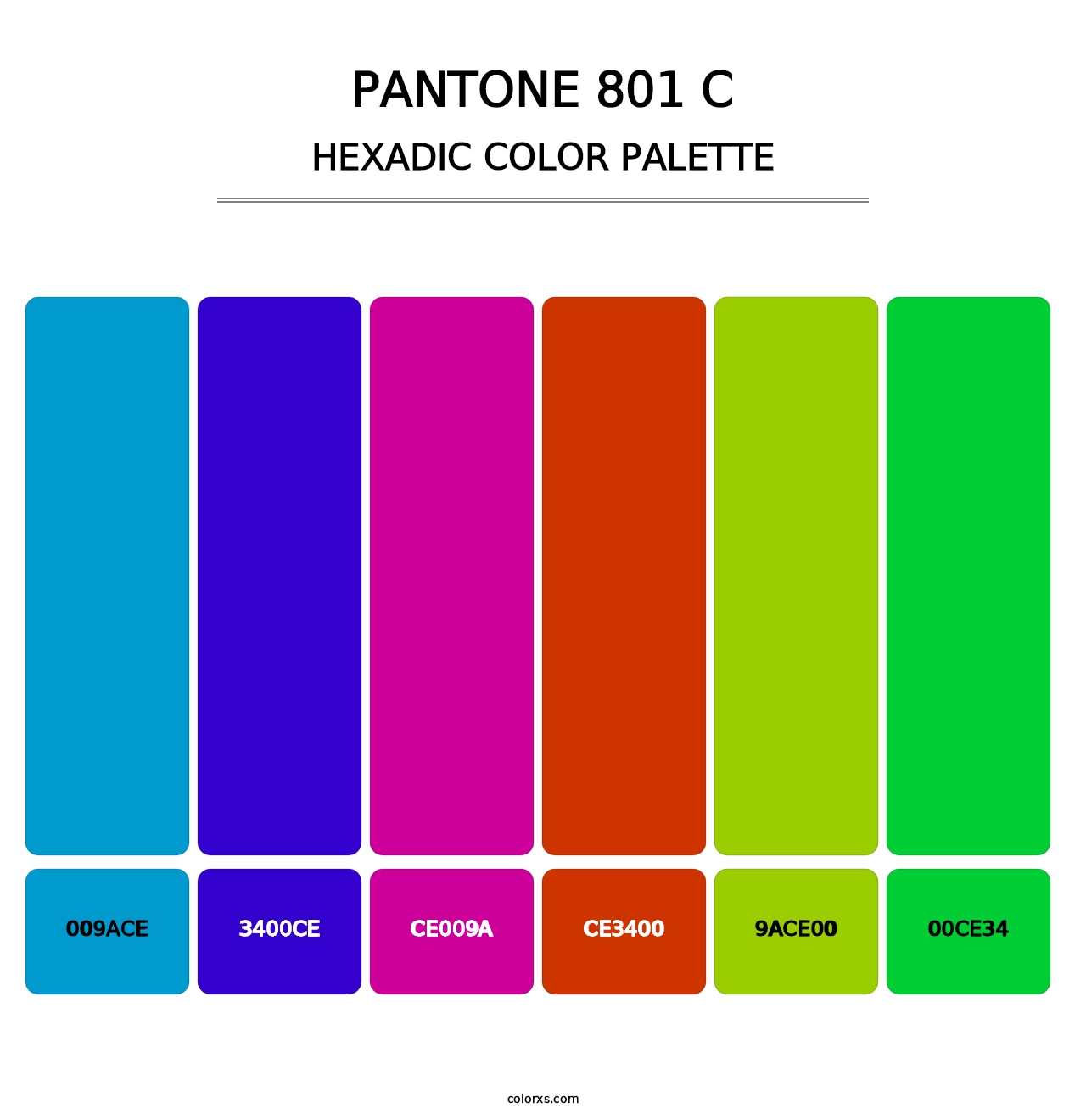 PANTONE 801 C - Hexadic Color Palette