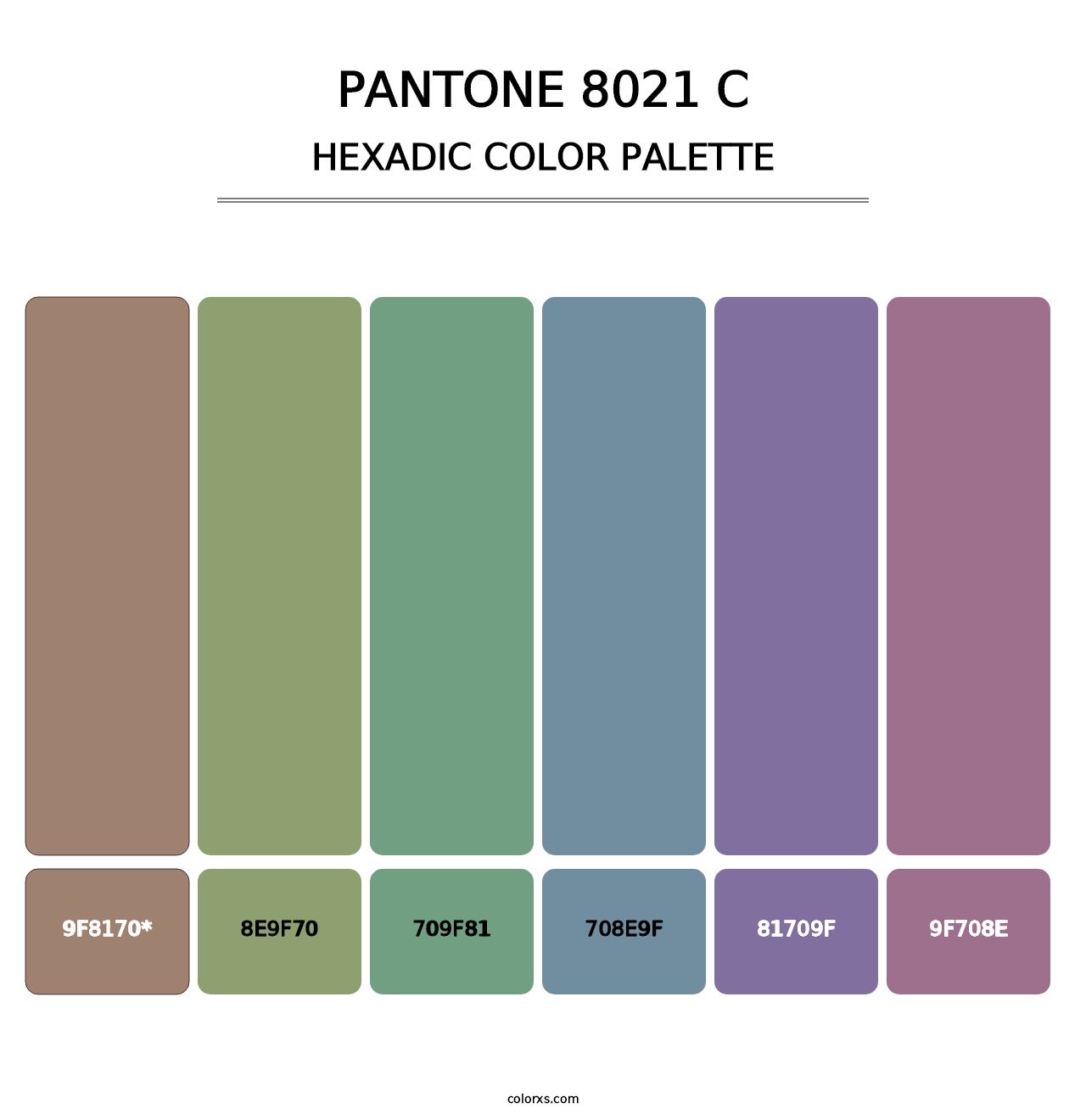 PANTONE 8021 C - Hexadic Color Palette