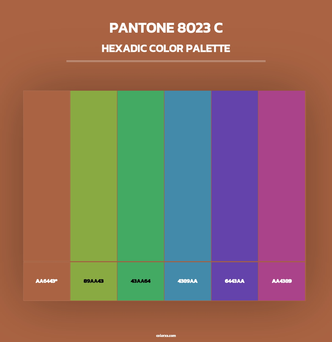 PANTONE 8023 C - Hexadic Color Palette