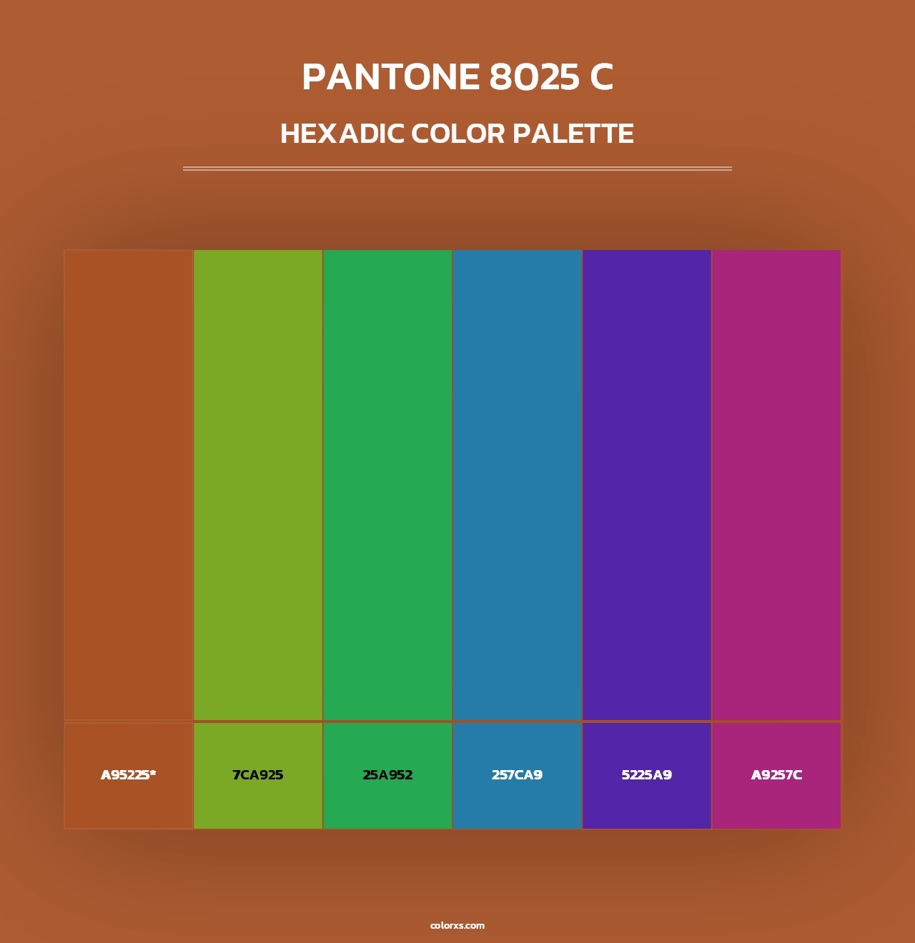 PANTONE 8025 C - Hexadic Color Palette