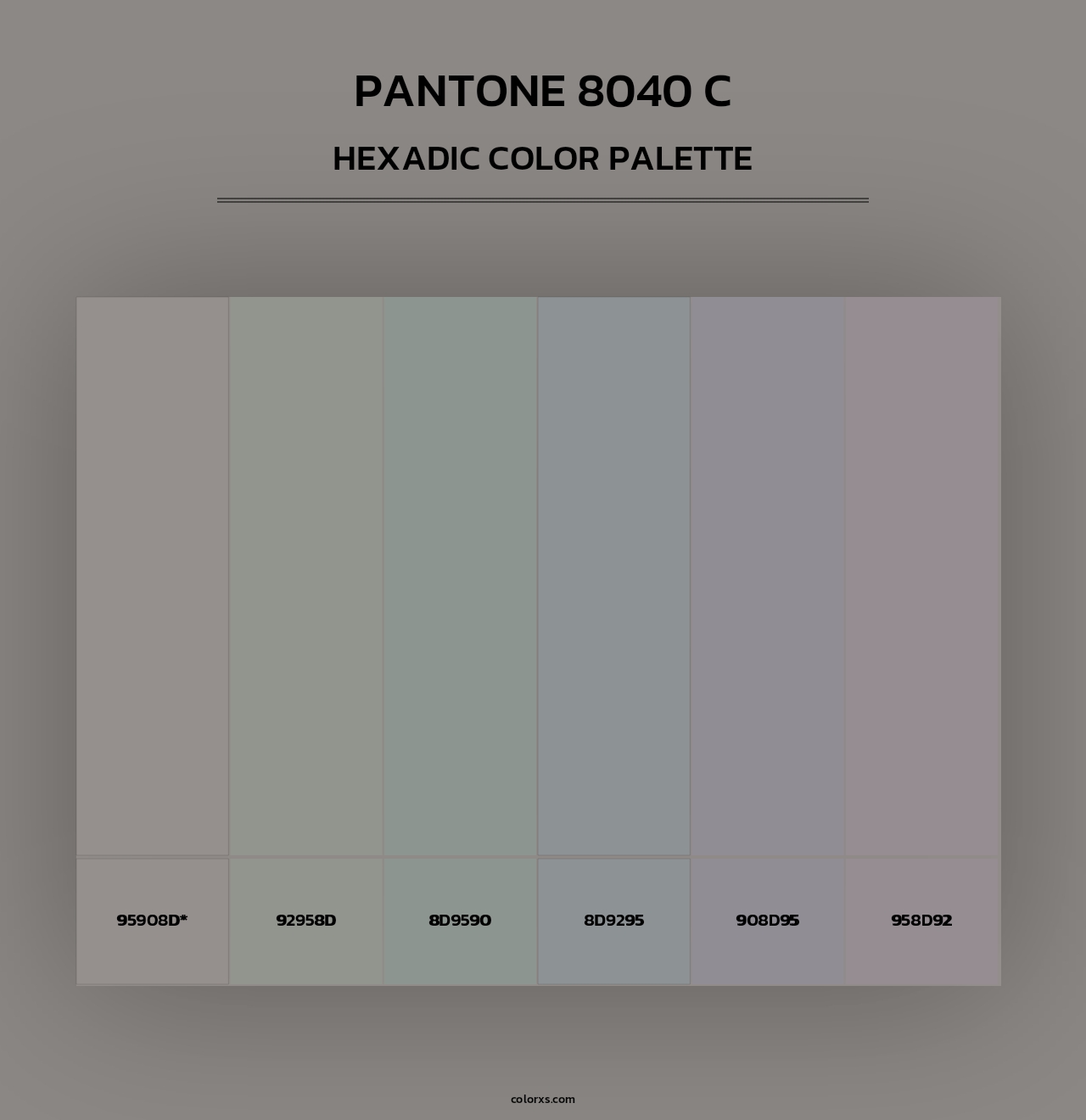 PANTONE 8040 C - Hexadic Color Palette