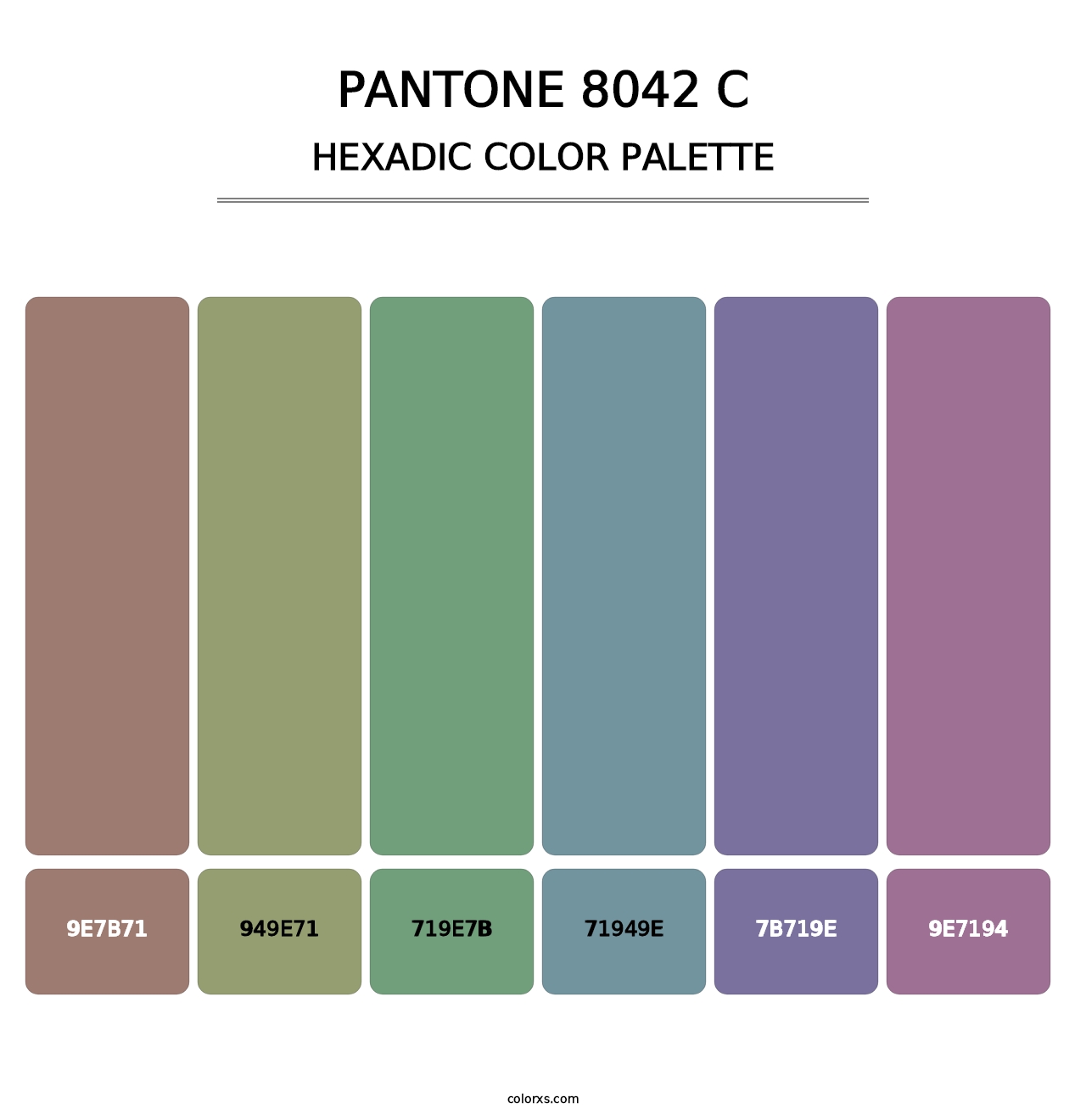 PANTONE 8042 C - Hexadic Color Palette