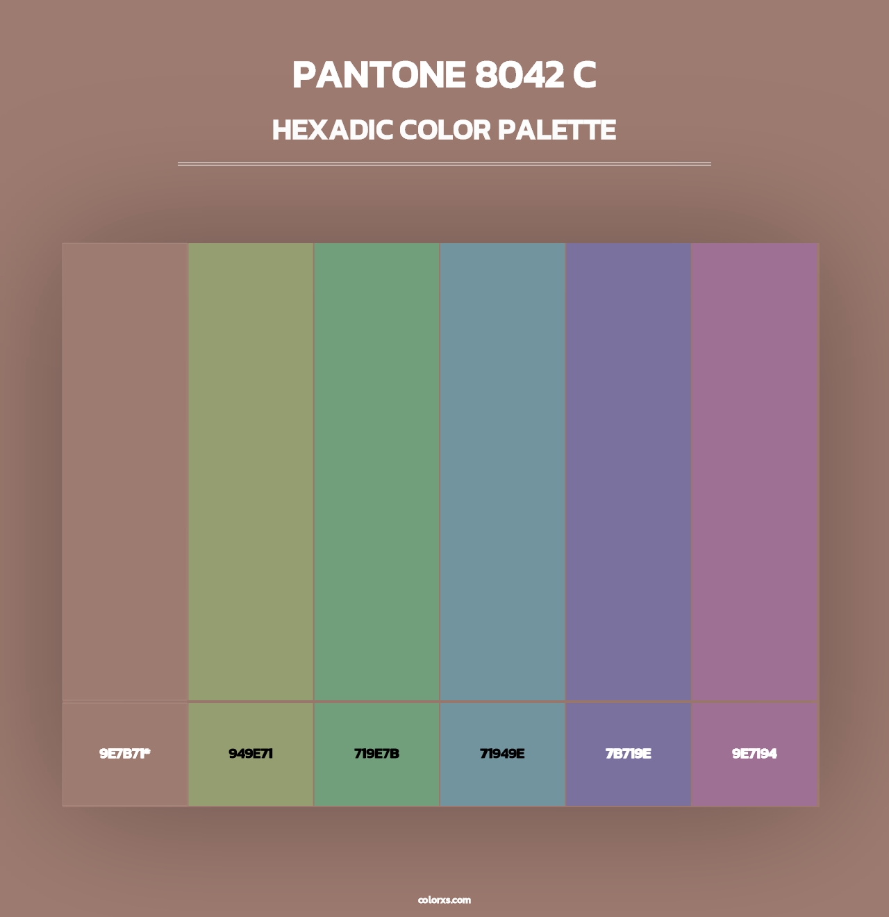 PANTONE 8042 C - Hexadic Color Palette