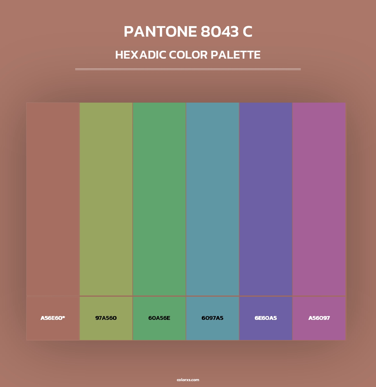 PANTONE 8043 C - Hexadic Color Palette