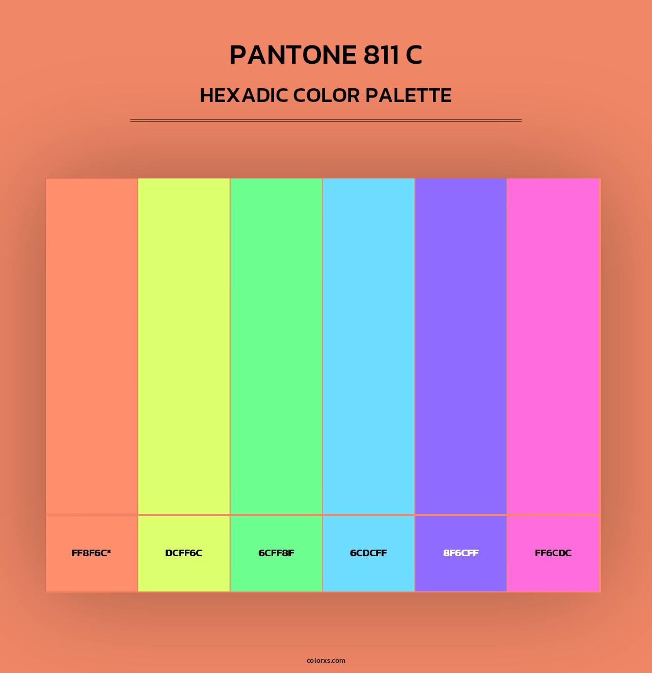 PANTONE 811 C - Hexadic Color Palette