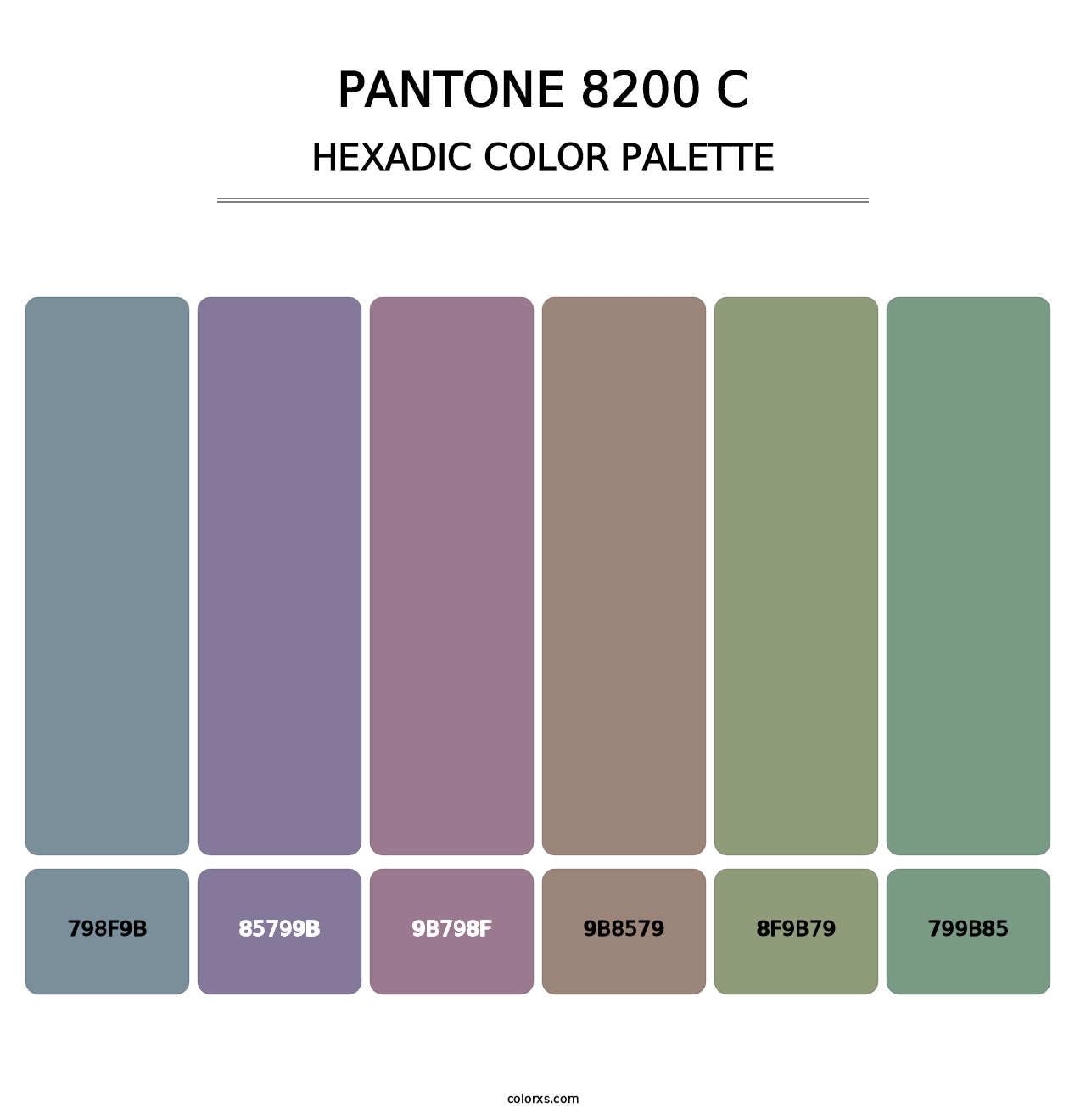 PANTONE 8200 C - Hexadic Color Palette