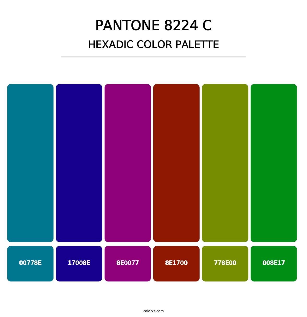 PANTONE 8224 C - Hexadic Color Palette
