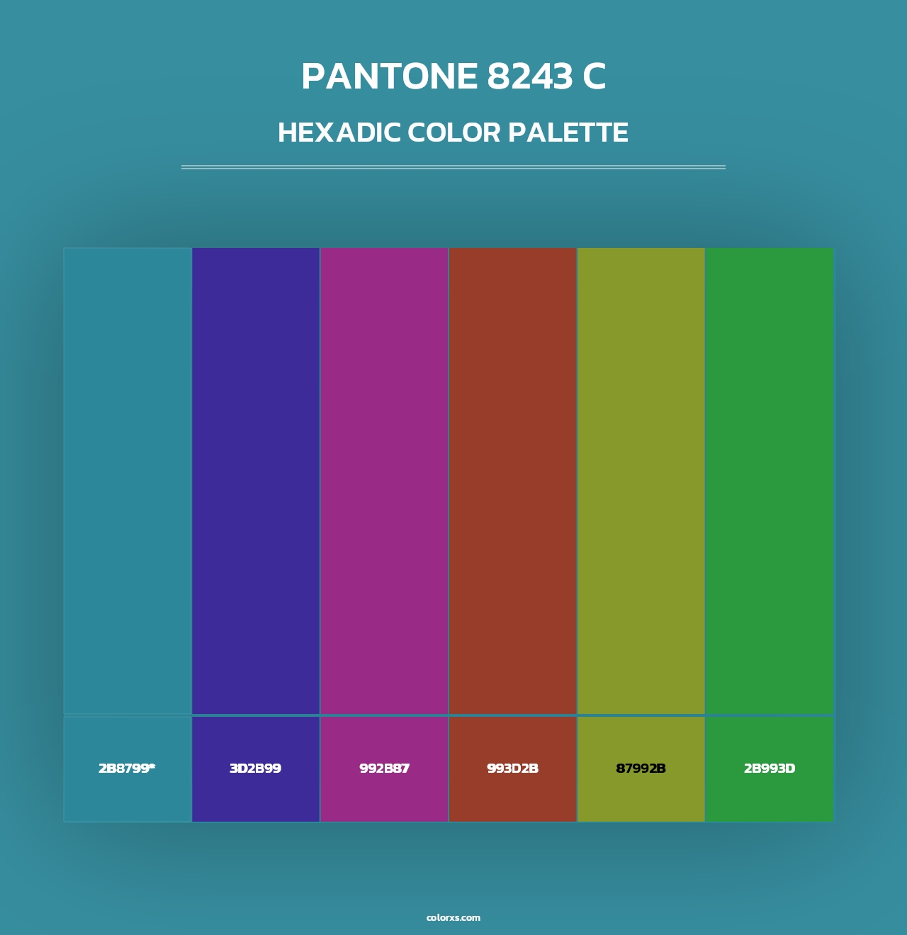 PANTONE 8243 C - Hexadic Color Palette