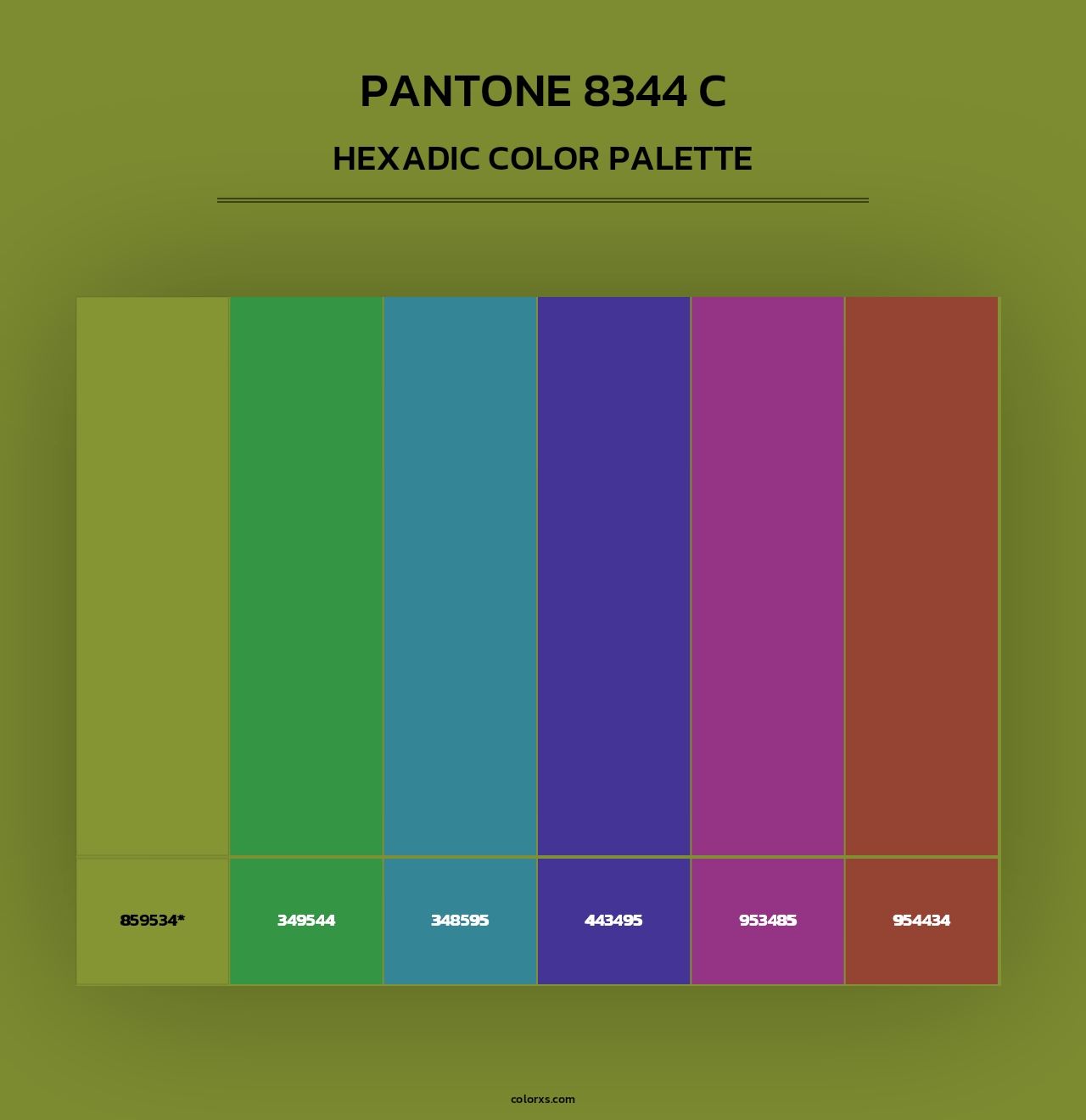 PANTONE 8344 C - Hexadic Color Palette